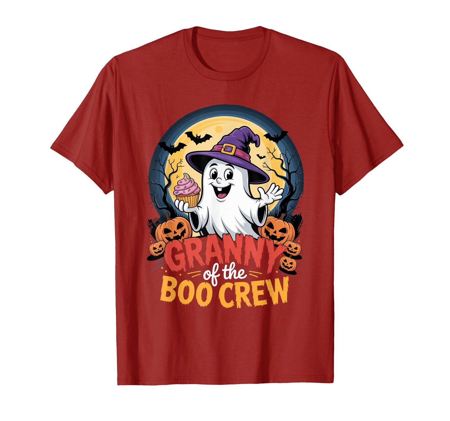 Granny of The Boo Crew Ghost Halloween Bats Cupcake Pumpkins T-Shirt