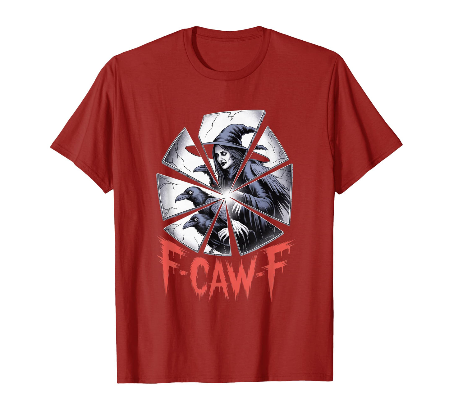 F-Caw-F Crow Funny Gothic Moon Black Bird Halloween T-Shirt