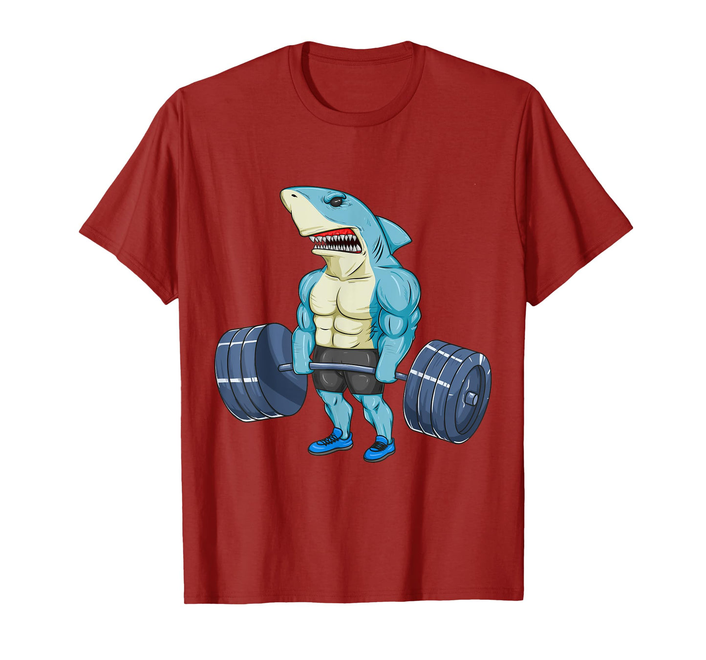 Funny Shark Weightlifting Bodybuilder Muscle Fitness T-Shirt