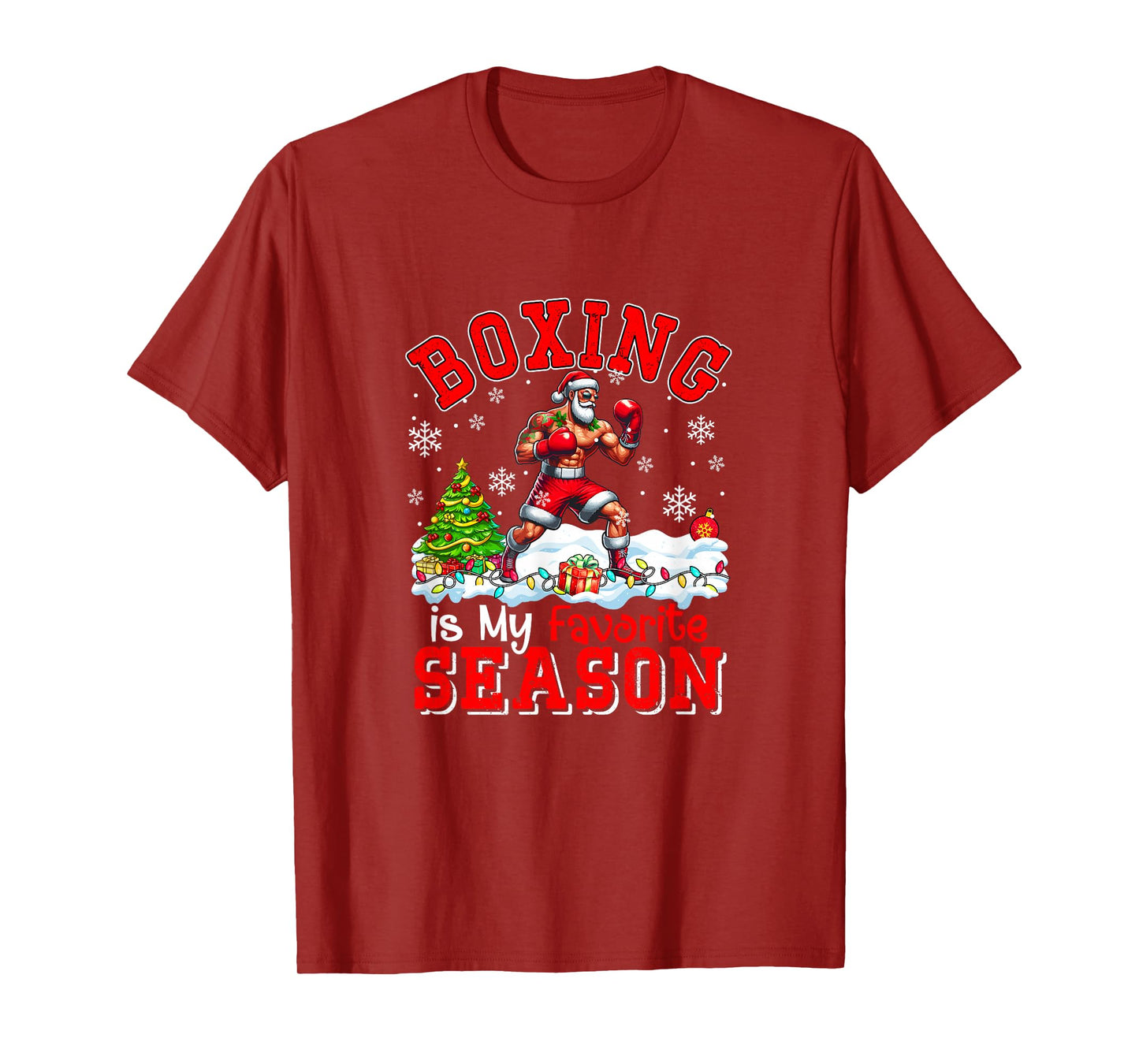 Boxing is Favorite Season Costume Player Christmas Santa T-Shirt