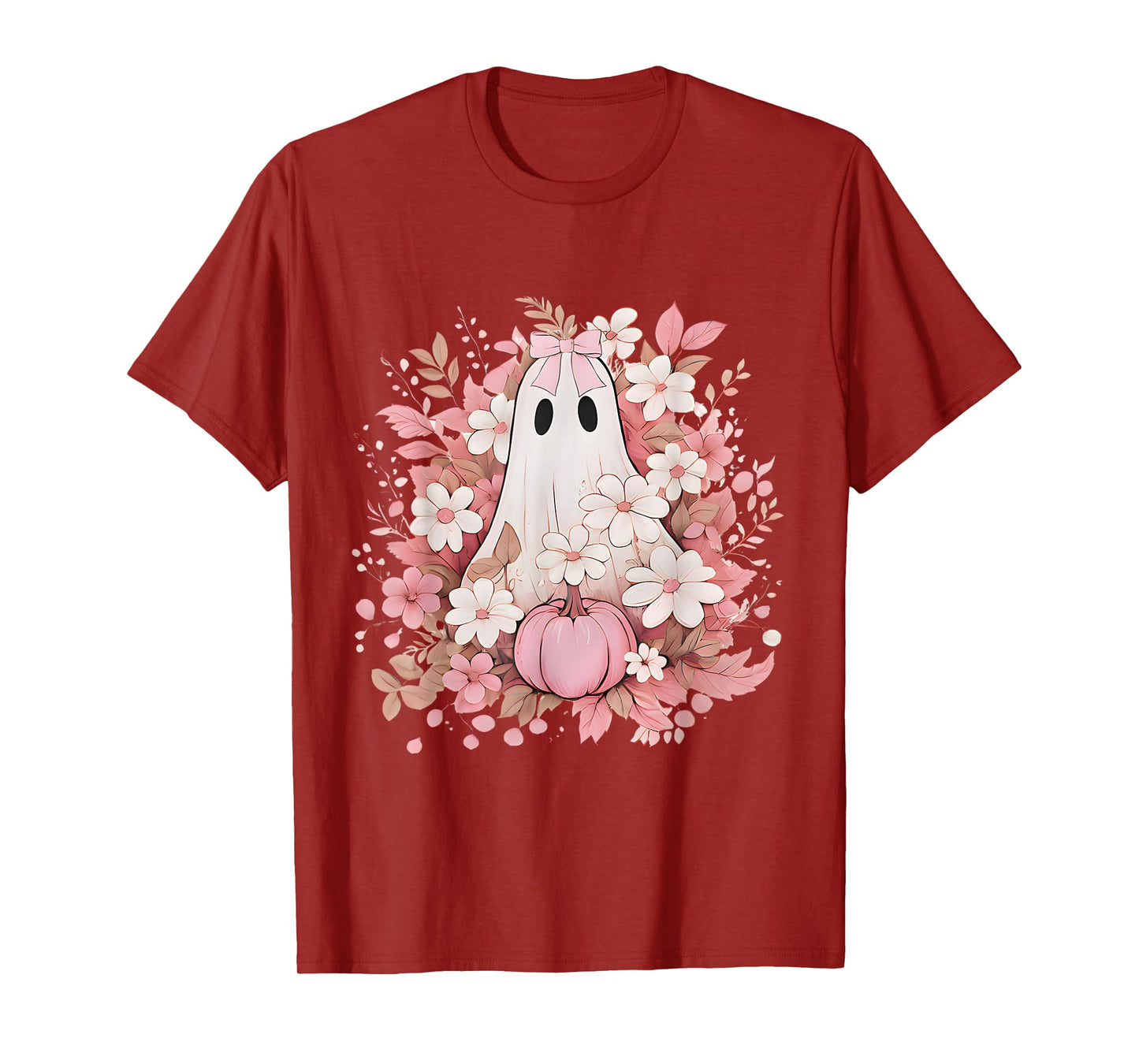 Halloween Shirt Floral Ghost Halloween Costume Girls Women T-Shirt