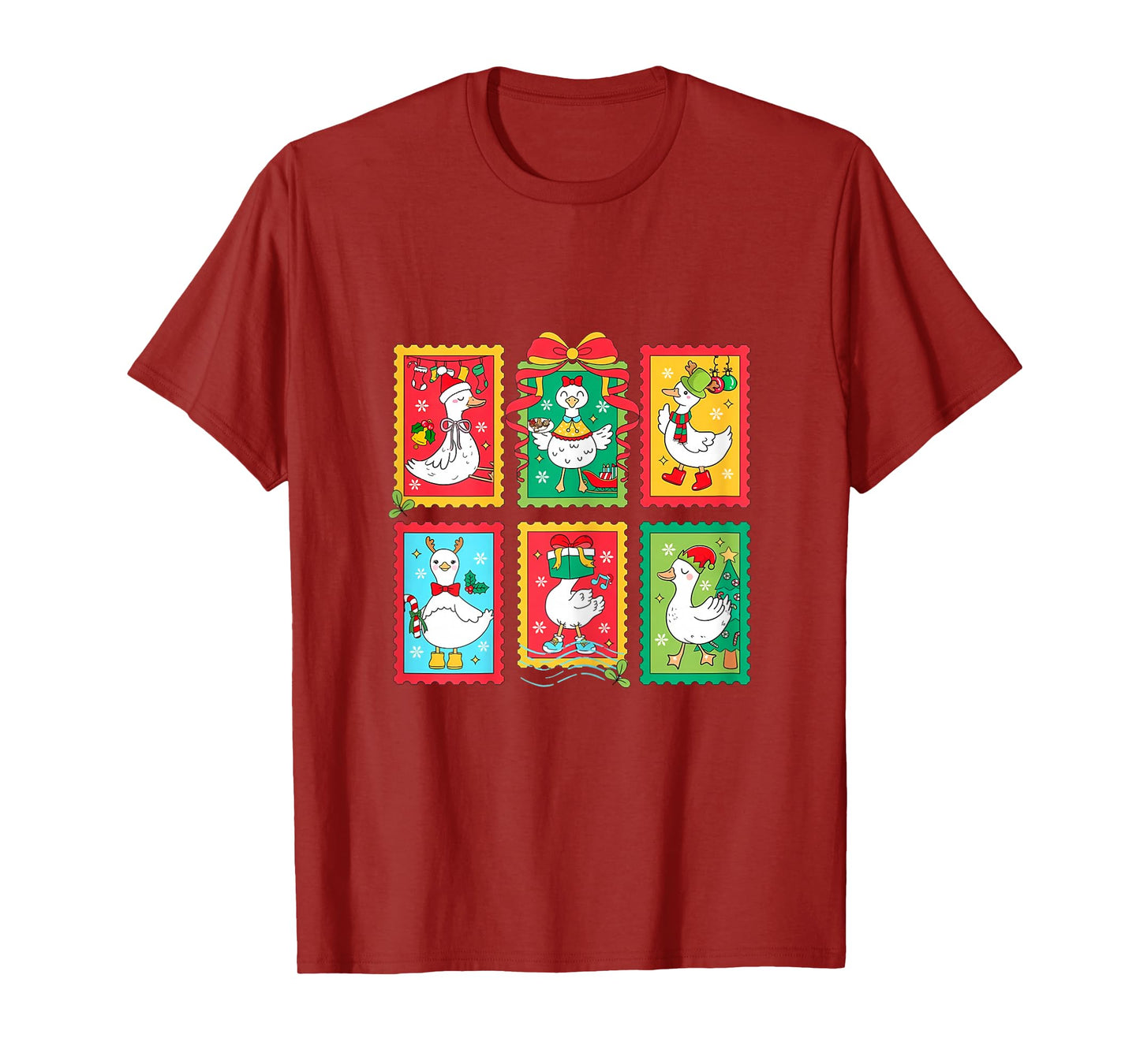 Womens Funny Christmas Goose Tee, Preppy Christmas Goose Girl Women T-Shirt