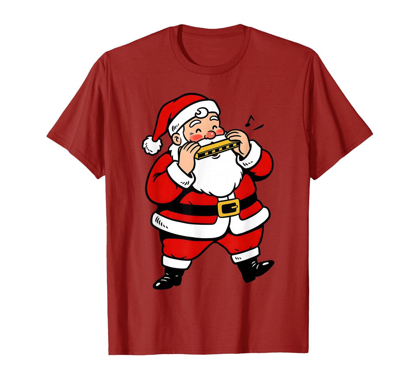 Christmas Harmonica Player Cute Santa Xmas Boys Men Kids T-Shirt