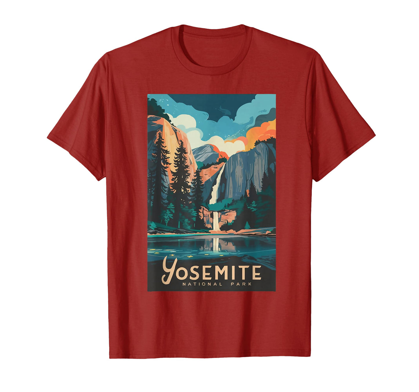 Retro Yosemite California National Park Tunnel View Trails T-Shirt
