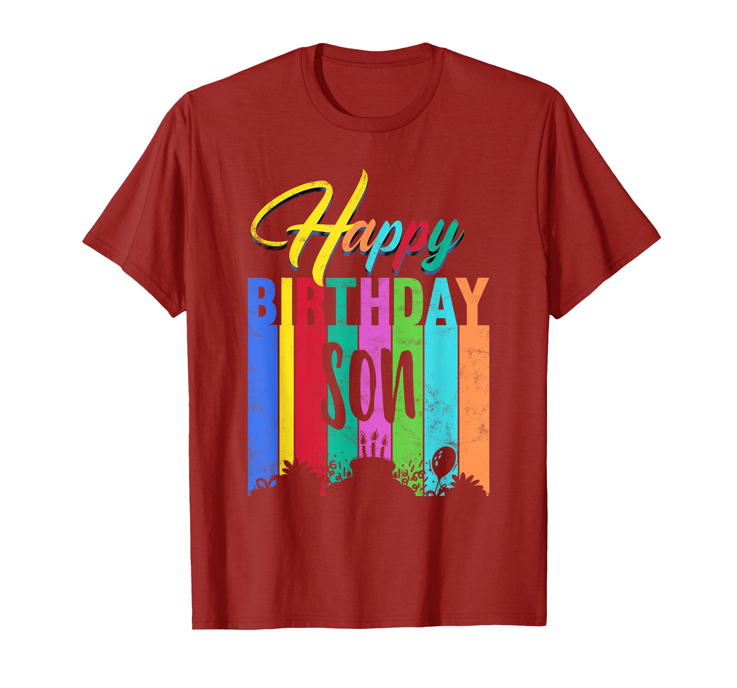 Happy Birthday Son Personalized Name Gift Custom B-day T-Shirt