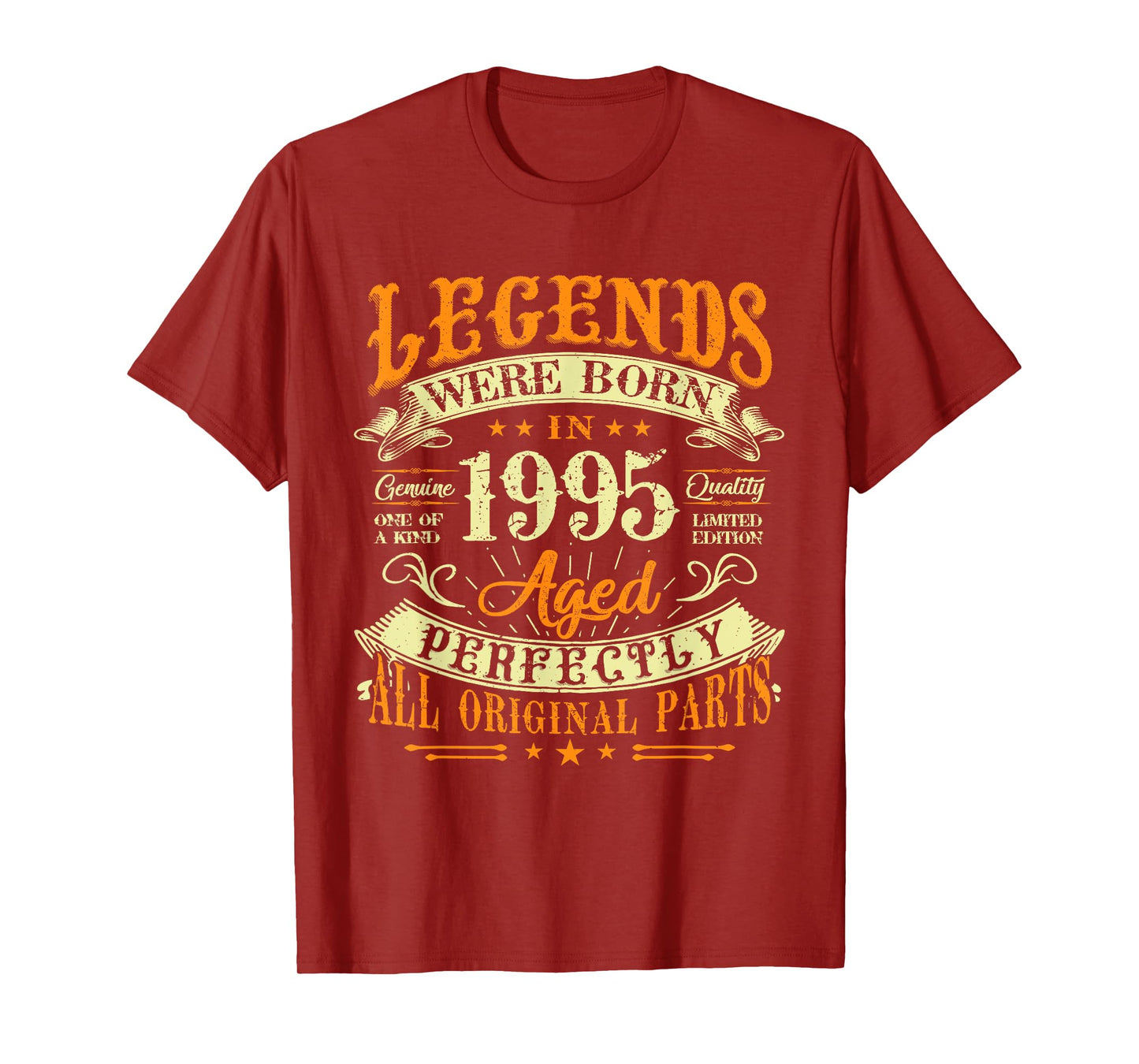 30th Birthday Vintage Legends Born In 1995 30 Years Old T-Shirt