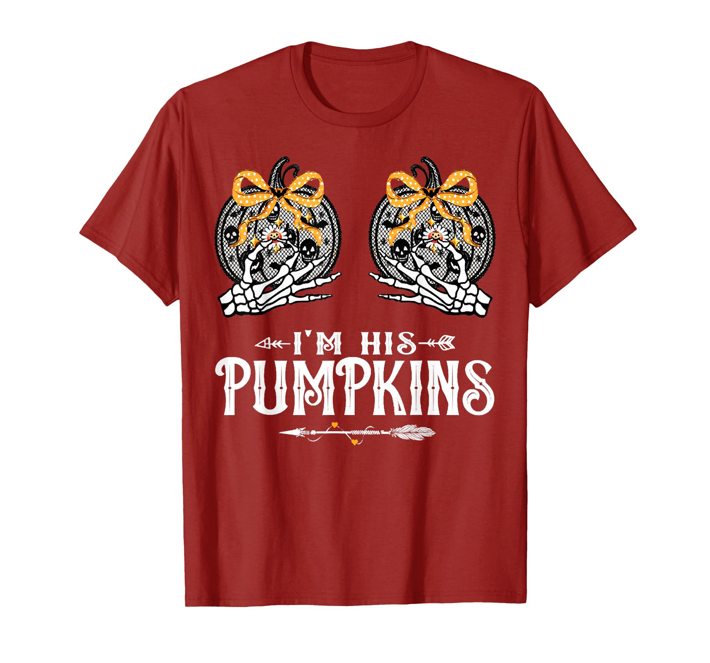 I'm His Pumpkins Love Broomstick Couples Halloween Costume T-Shirt
