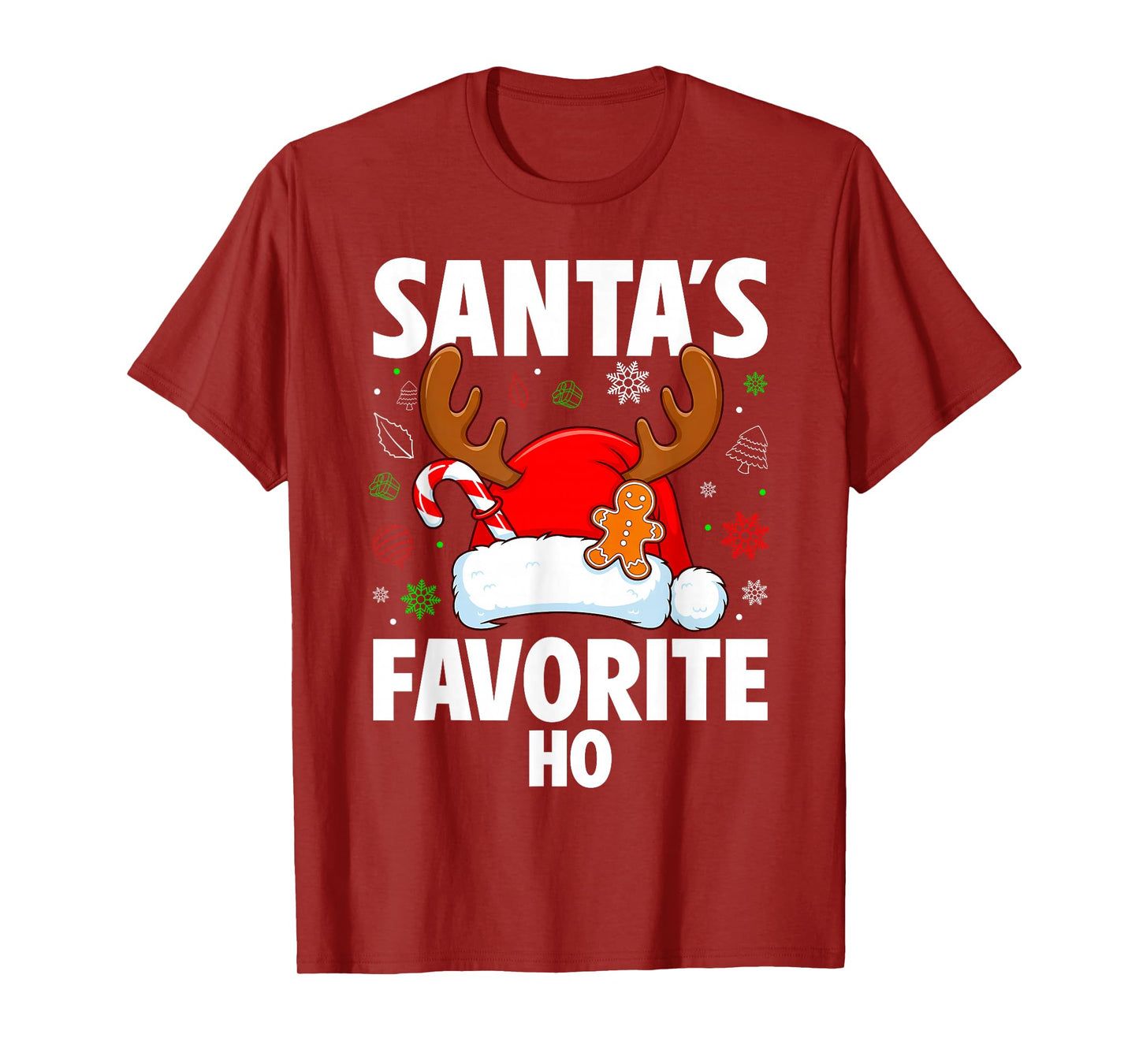 Funny Christmas Santa's Favorite Ho Naughty Pajama T-Shirt