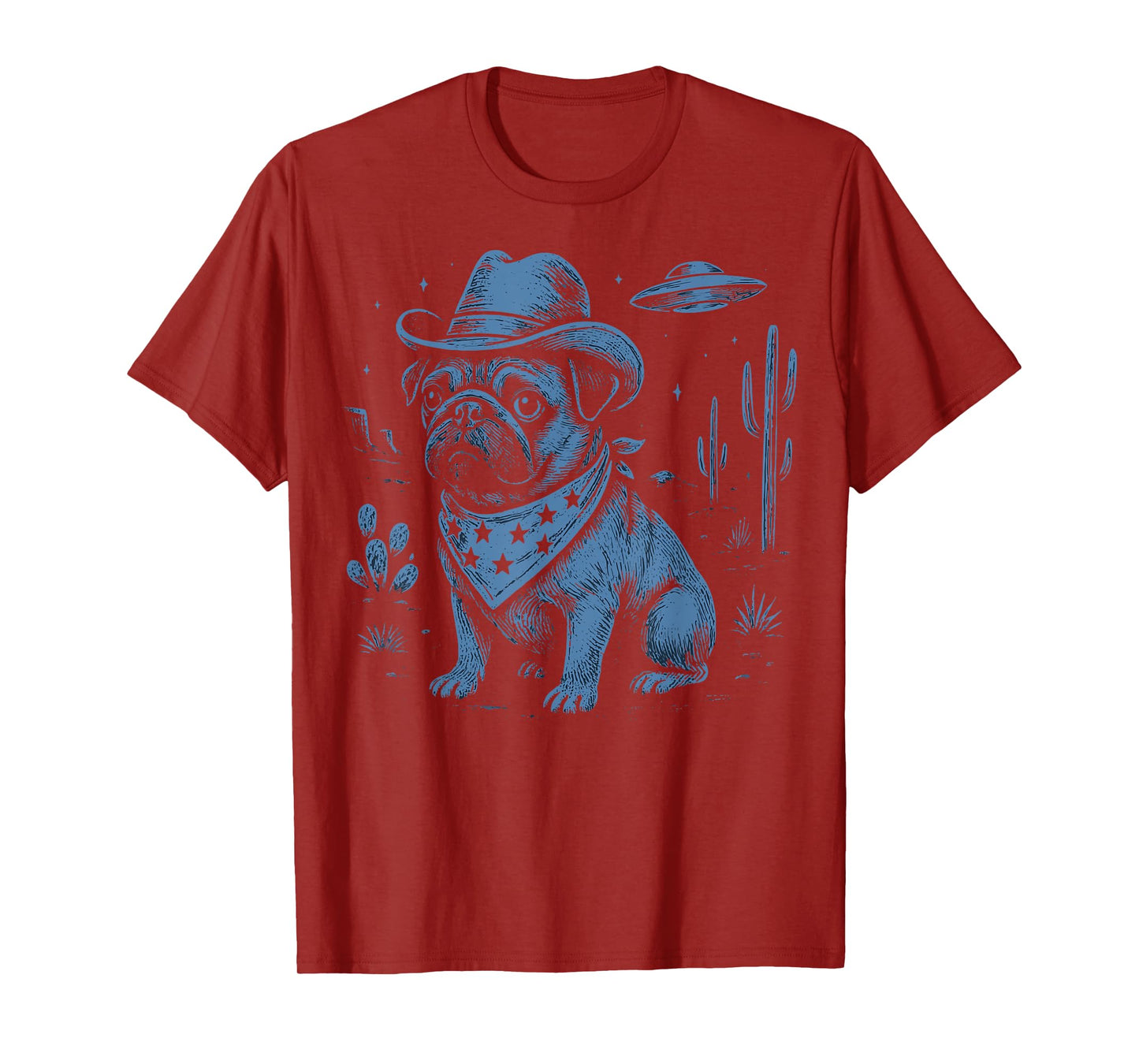 Pug Cowboy UFO T-Shirt