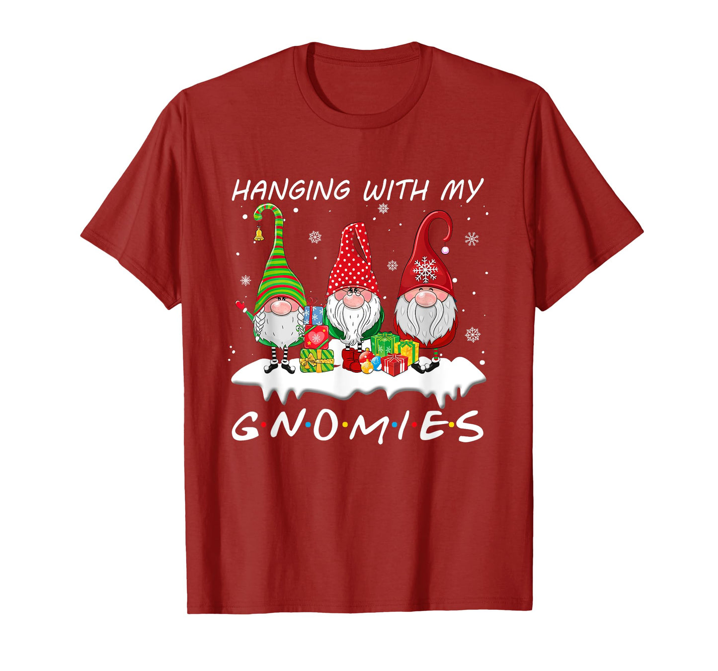 Hanging with My Gnomies Christmas Gnome Matching Pajamas PJ T-Shirt