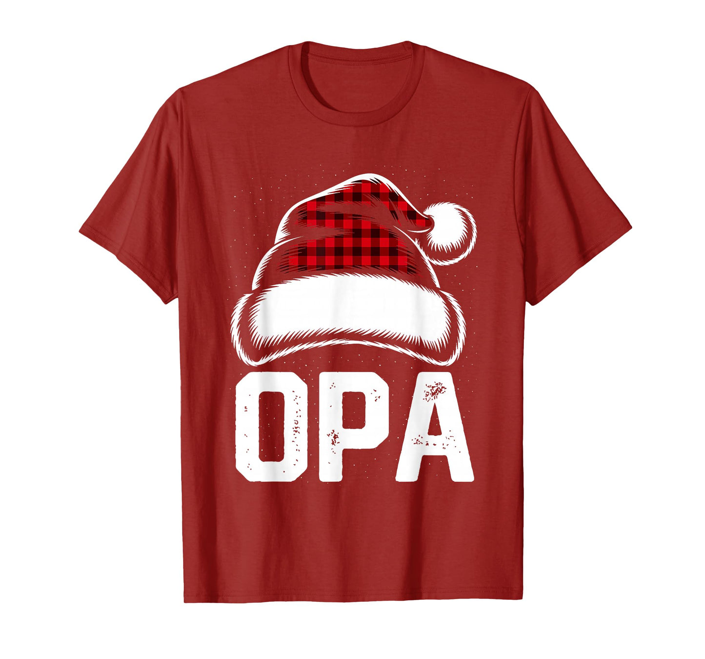 Opa Santa Red Plaid Christmas Family Matching Pajamas Xmas T-Shirt