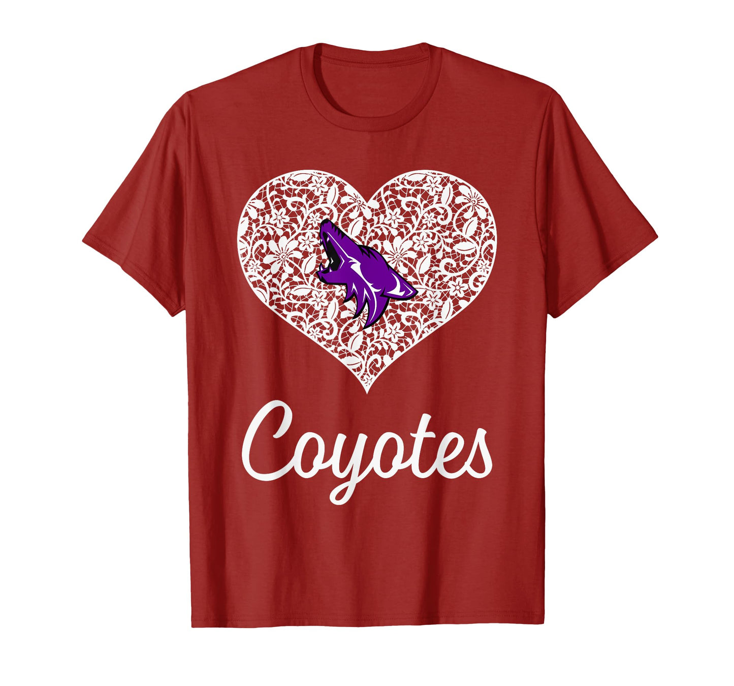 Anna Coyotes Logo Lace Heart HS T-Shirt