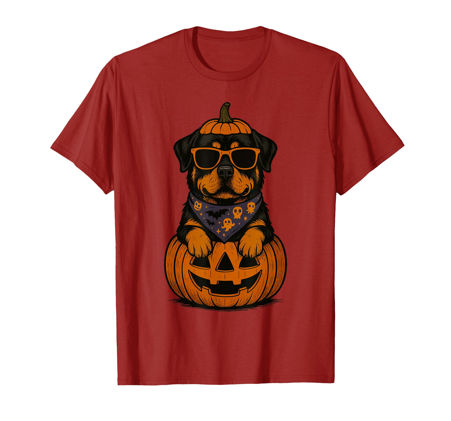Spooky Rottweiler Pumpkin Halloween Rottie Dog Lover T-Shirt