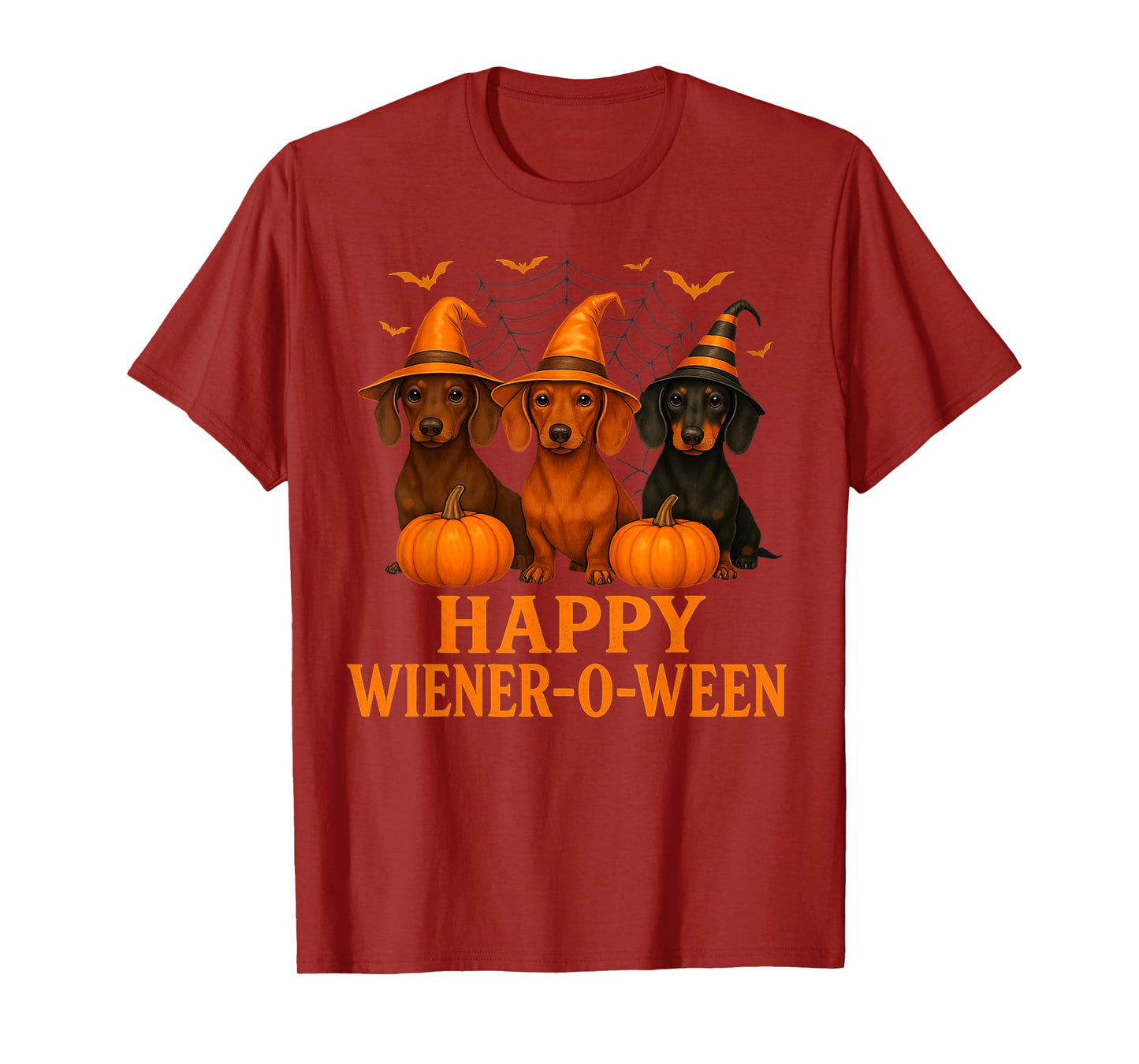 Happy Dachshund-O-Ween Wiener Dog Pumpkin Halloween T-Shirt