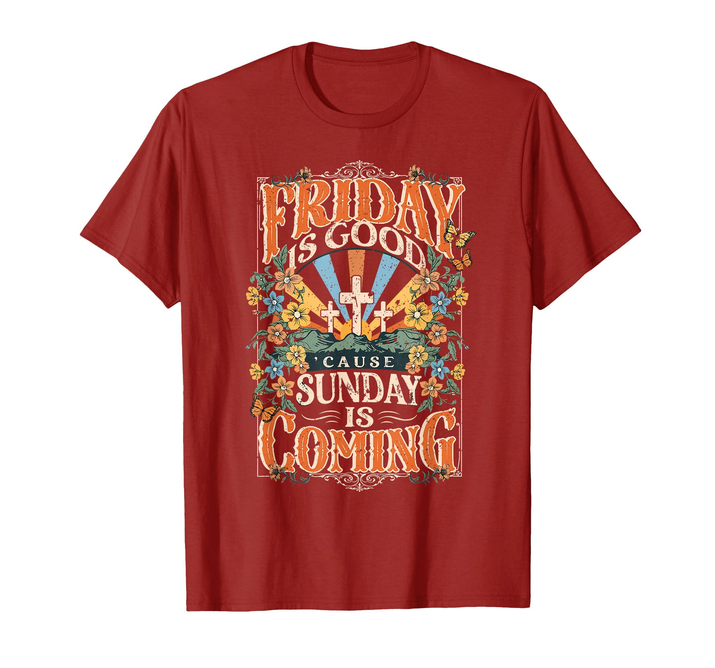 Friday Is Good Sunday Is Coming Jesus Christian Easter Bunny T-Shirt