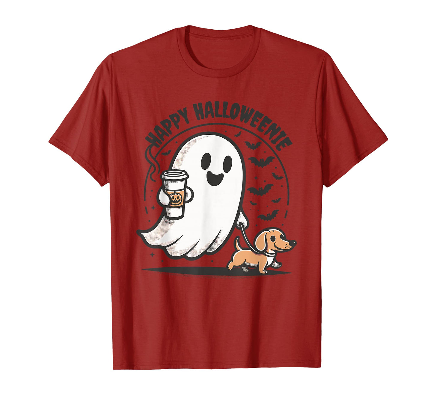 Happy Halloweenie Ghost Dachshund Halloween Dachshund Lover T-Shirt