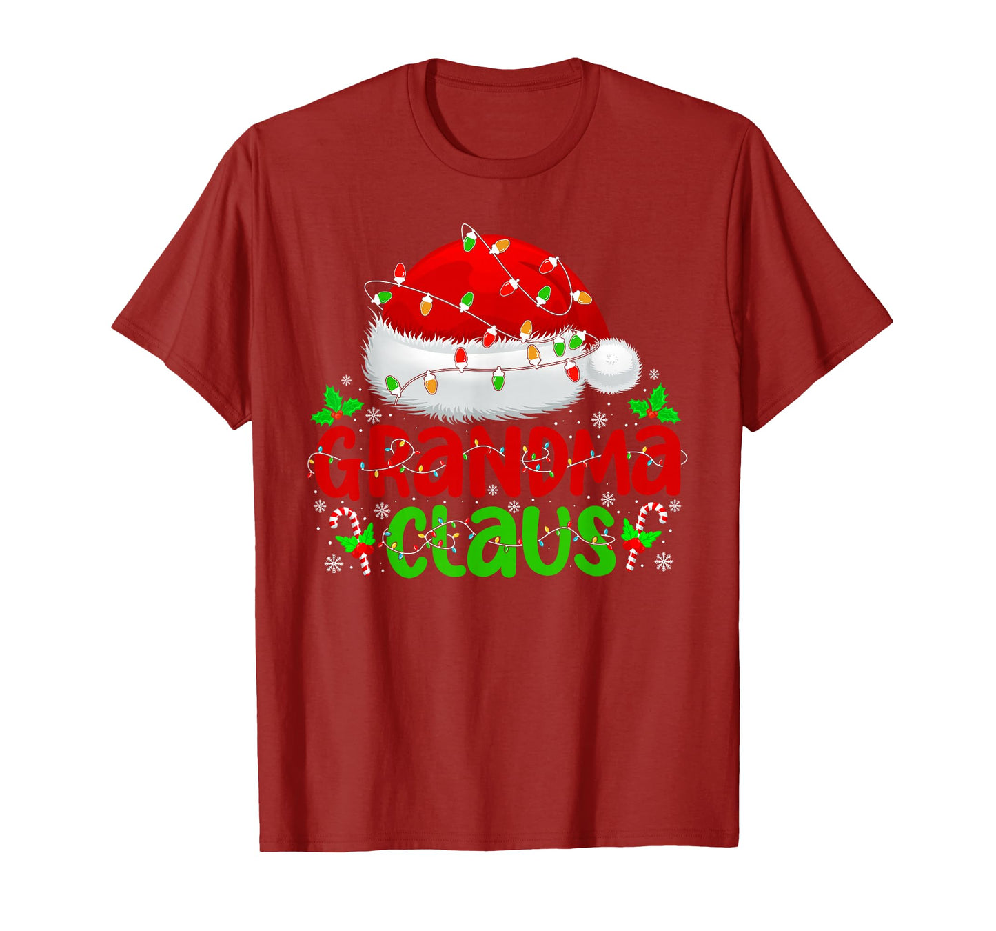 Grandma Claus Xmas Santa Matching Family Christmas Pajamas T-Shirt