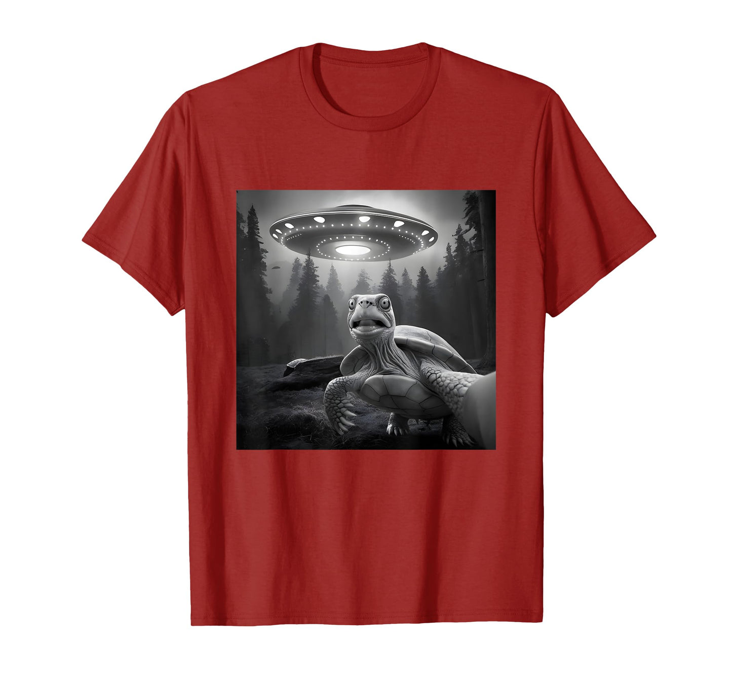 Turtle Selfie With UFO - Funny Tortoise Graphic Alien Lover T-Shirt