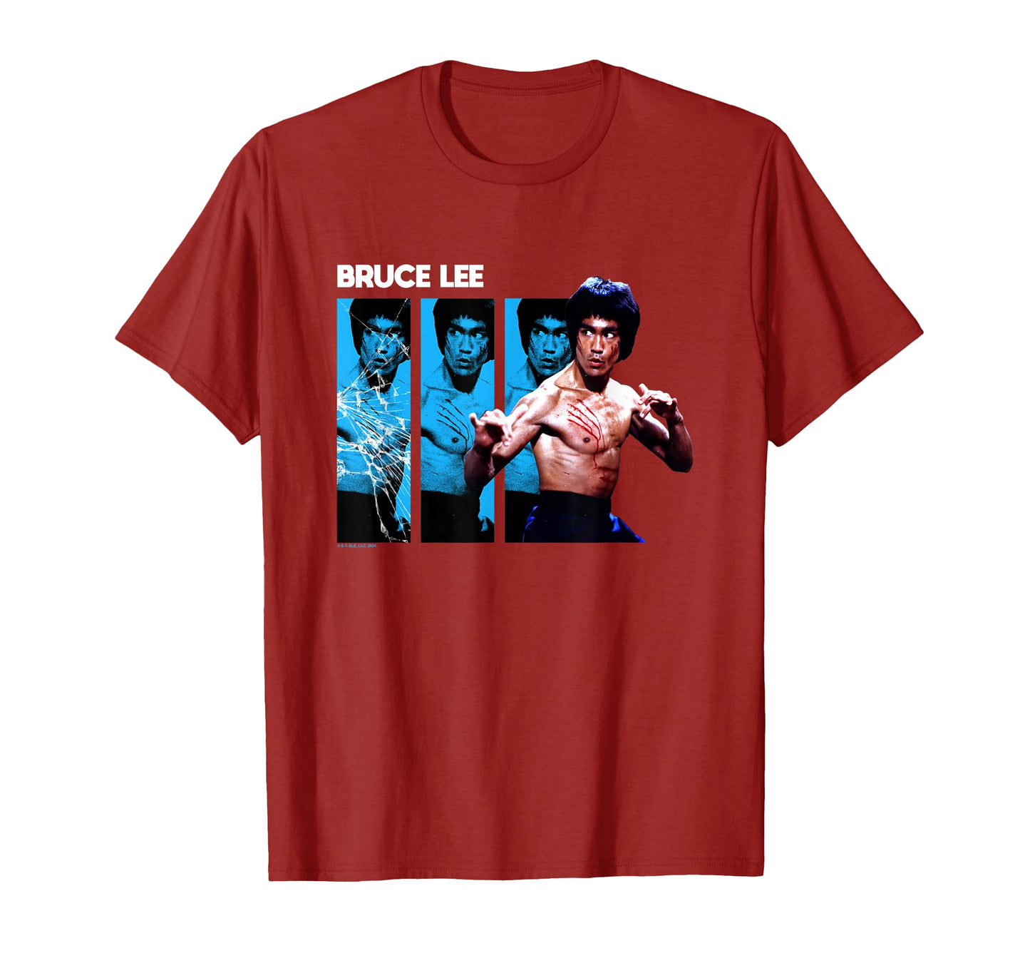 Bruce Lee Broken Mirror Claw Marks Vintage T-Shirt
