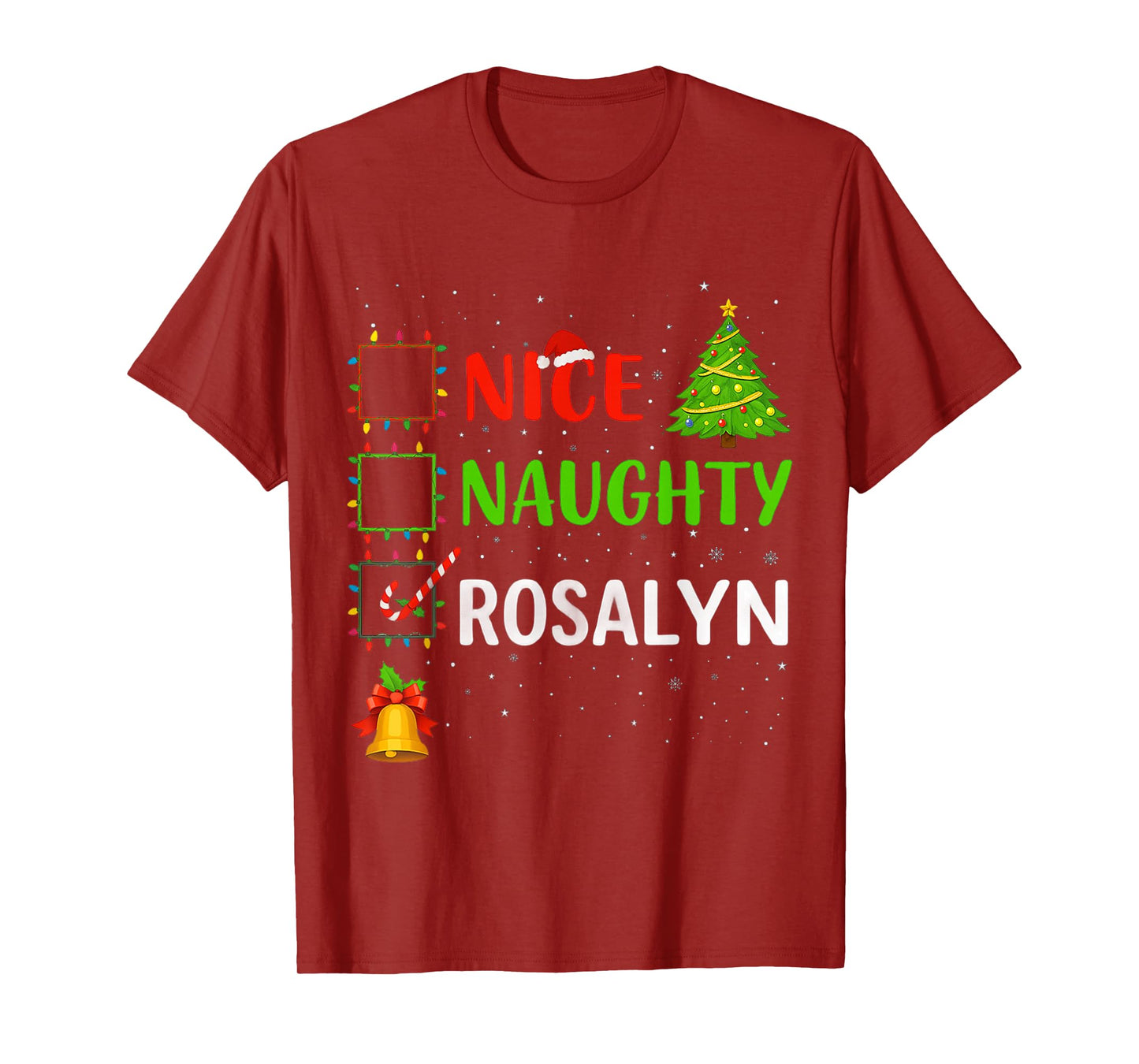 Christmas Naughty Nice Check Santa List Holiday Humor Xmas T-Shirt