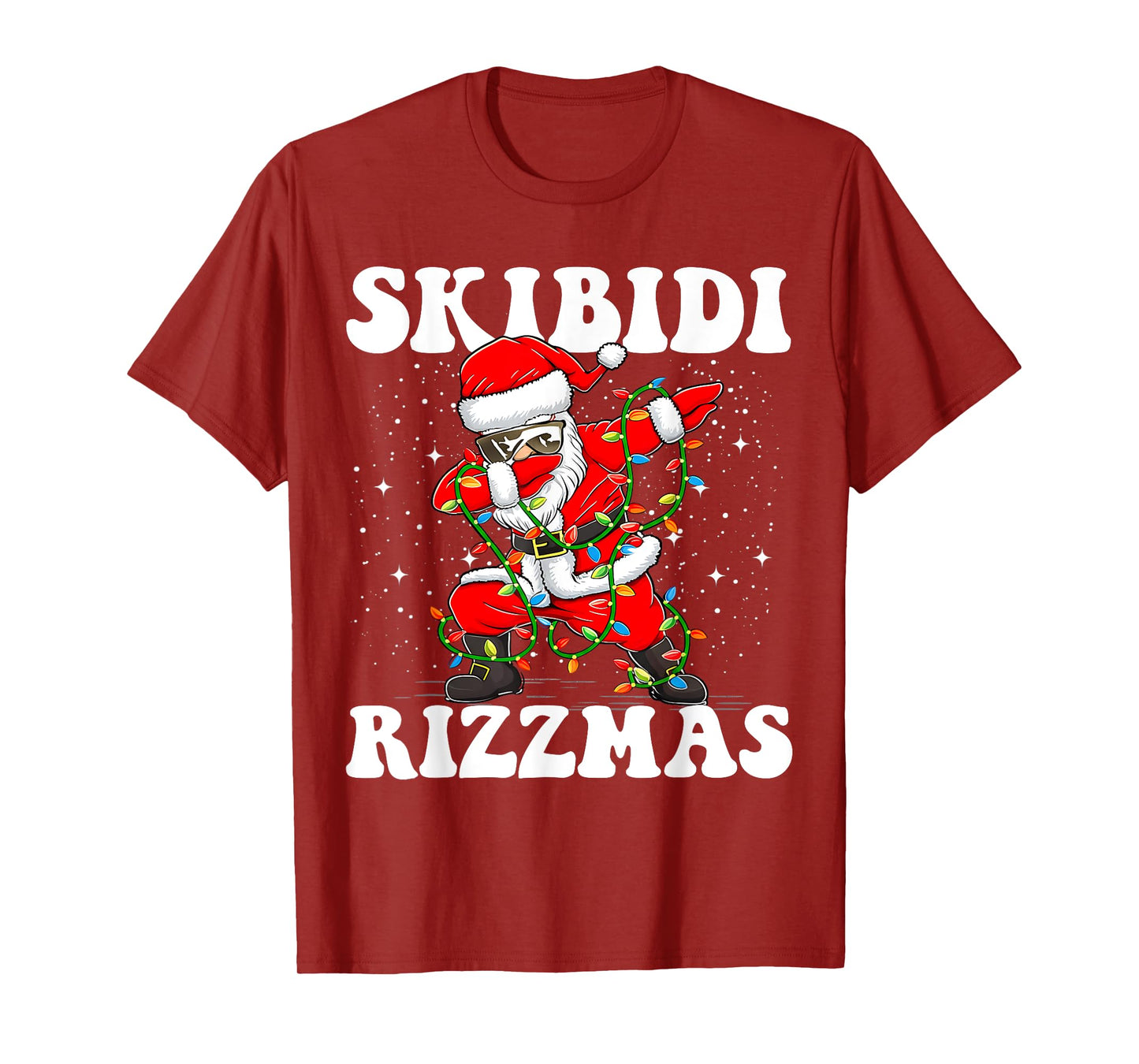 Skibidi Rizzmas Christmas Shirt for Boys Santa Merry rizzmas T-Shirt