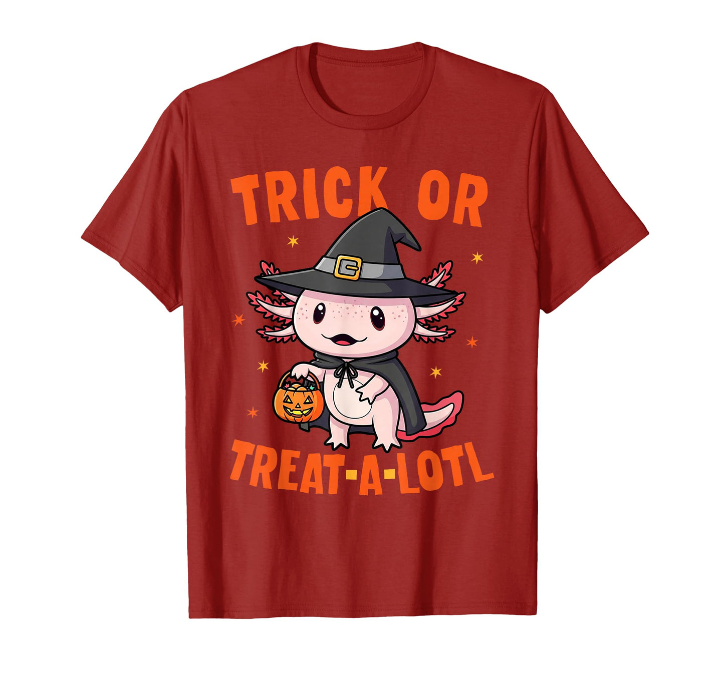 Trick or Treat A Lotl Axolotl Halloween Costume Witch Girls T-Shirt