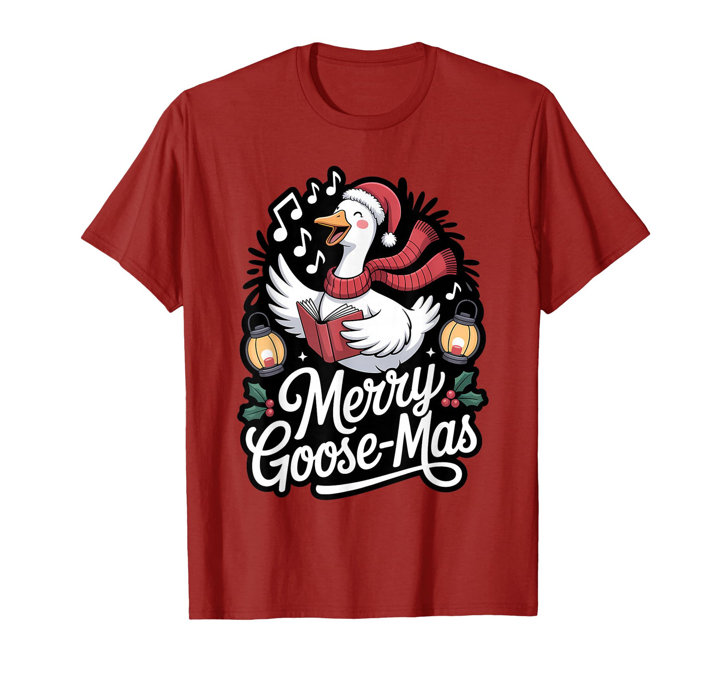 Merry Goose-mas Caroling Funny Christmas Goose T-Shirt