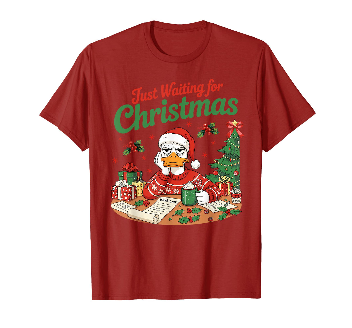 Just Waiting for Christmas Grumpy Goose T-Shirt