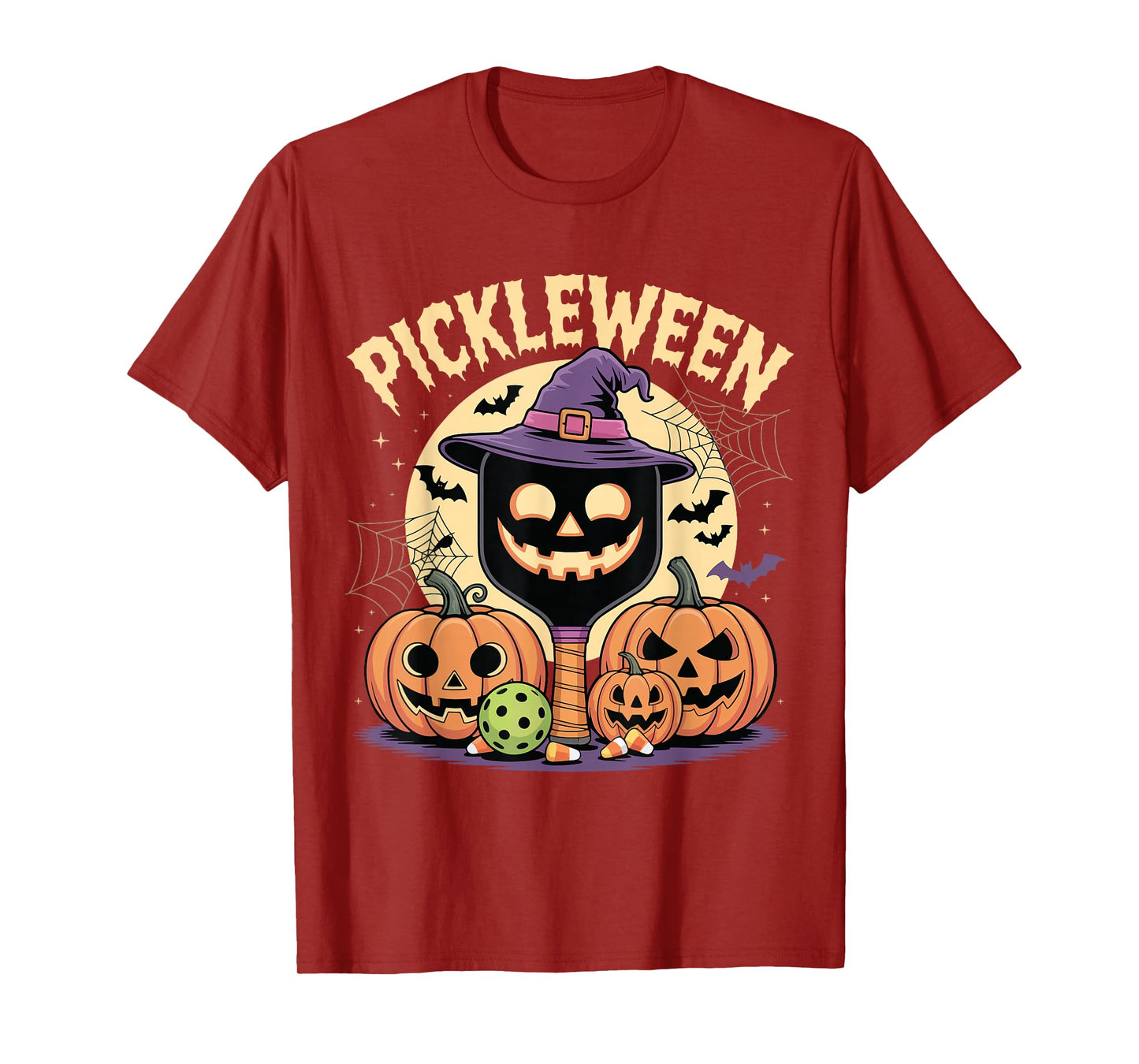 Pickleween Pickleball Player Funny Pickleball Halloween T-Shirt