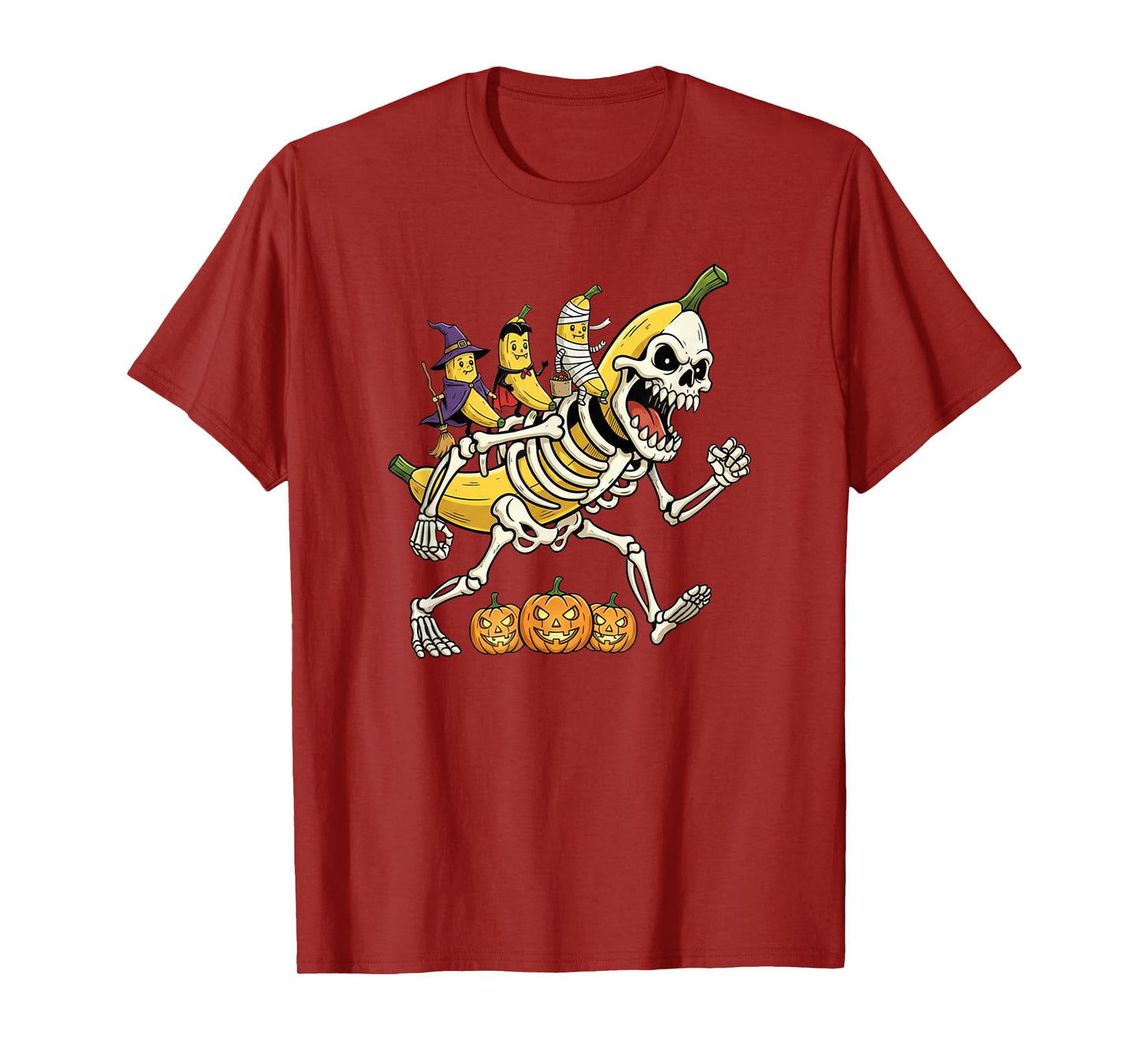 Funny Banana Skeleton Mummy Witch Halloween Kids Mens Womens T-Shirt