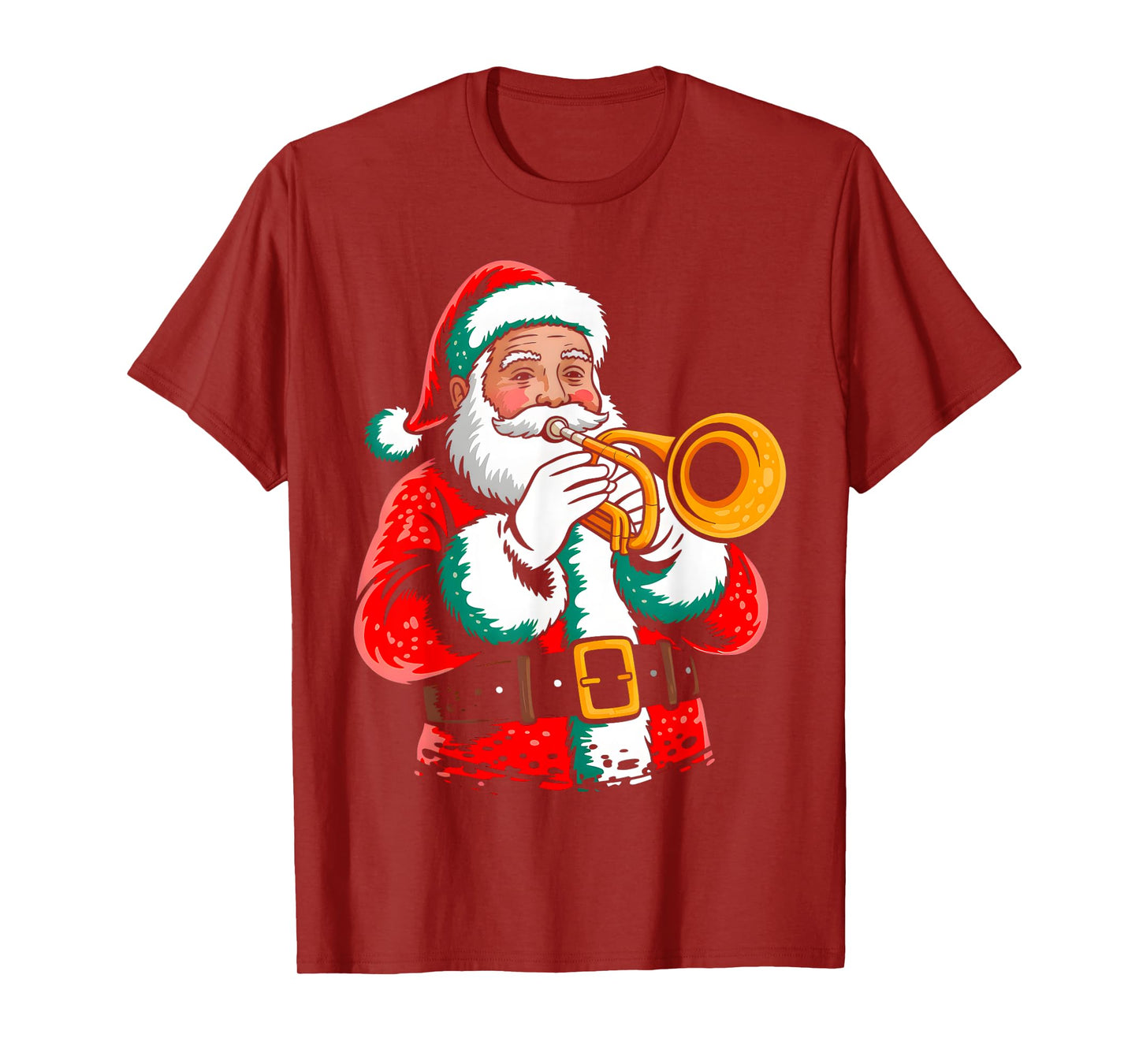 Santa Playing Tumpet Xmas Vibes Funny Christmas Pajama T-Shirt