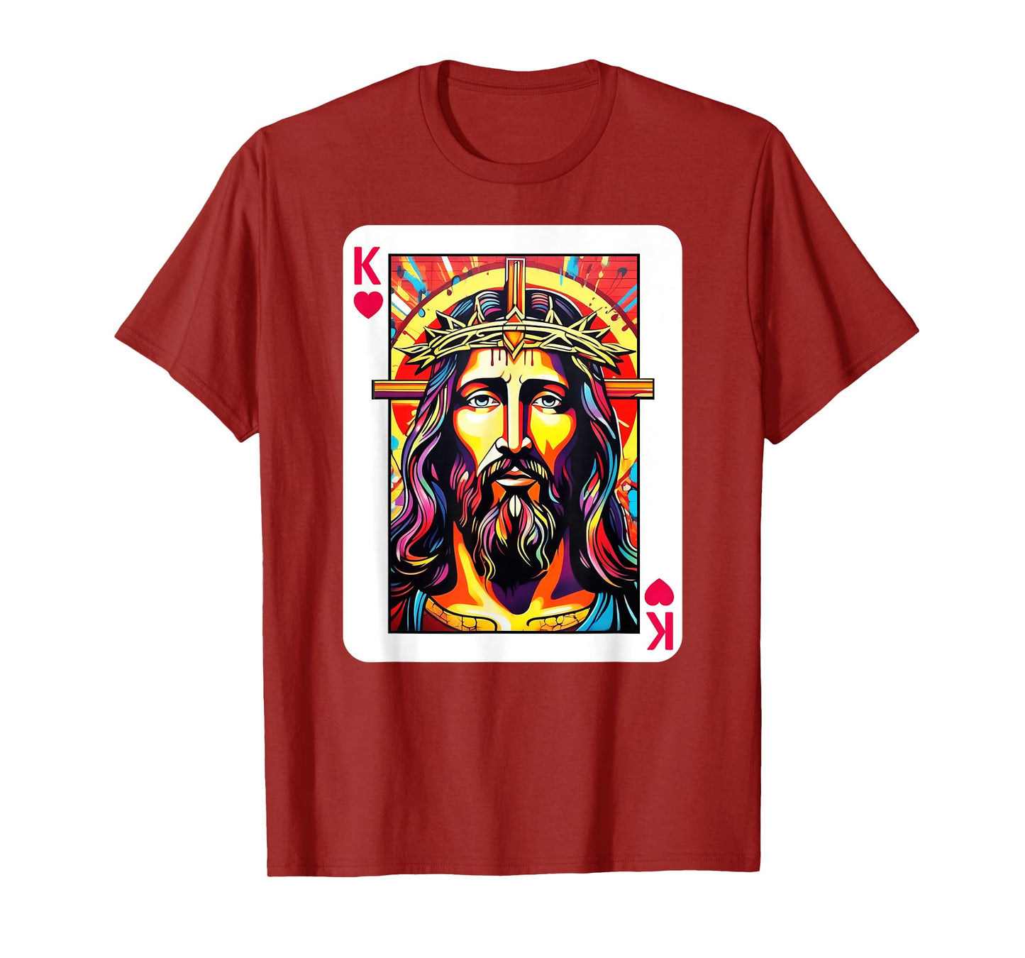 Jesus Is King Card Christian King of Hearts Religious Faith T-Shirt