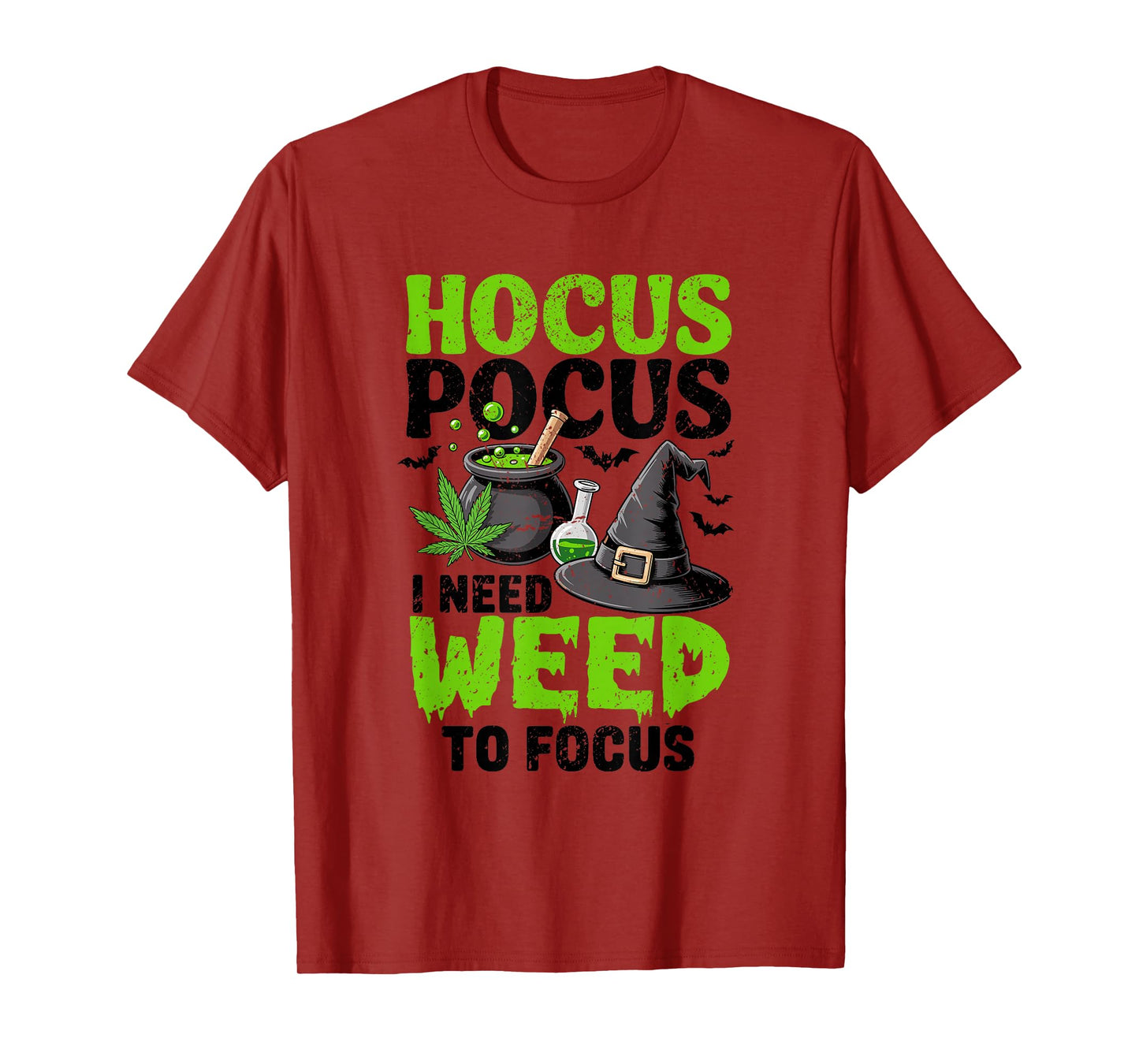 Hocus Pocus Weed Cauldron Witch hat Halloween T-Shirt