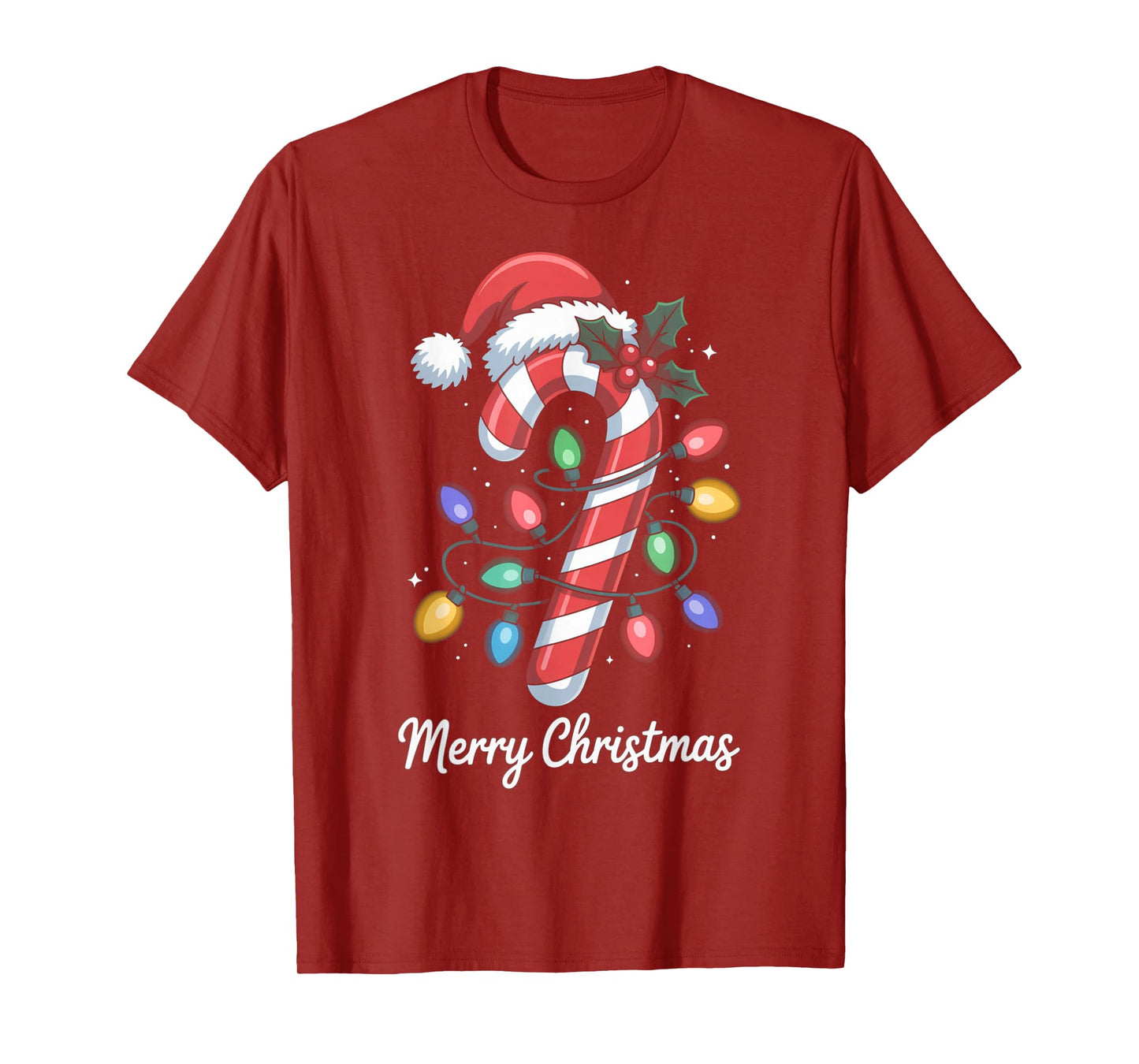 Merry Christmas Candy Cane Santa Hat Holiday Kids Toddler T-Shirt