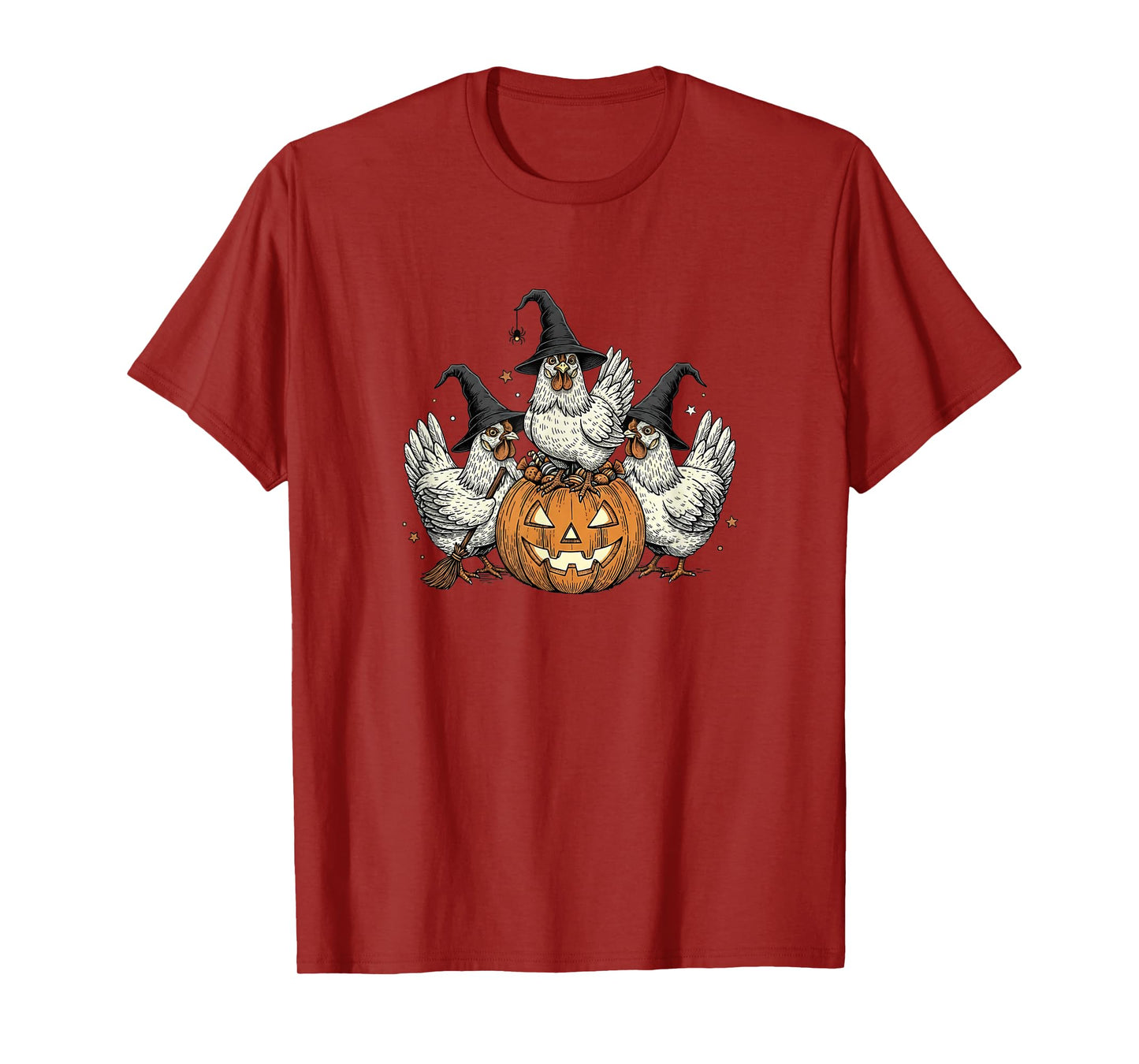 Funny Halloween Chicken Witch Farmhouse Fall Spooky Season T-Shirt