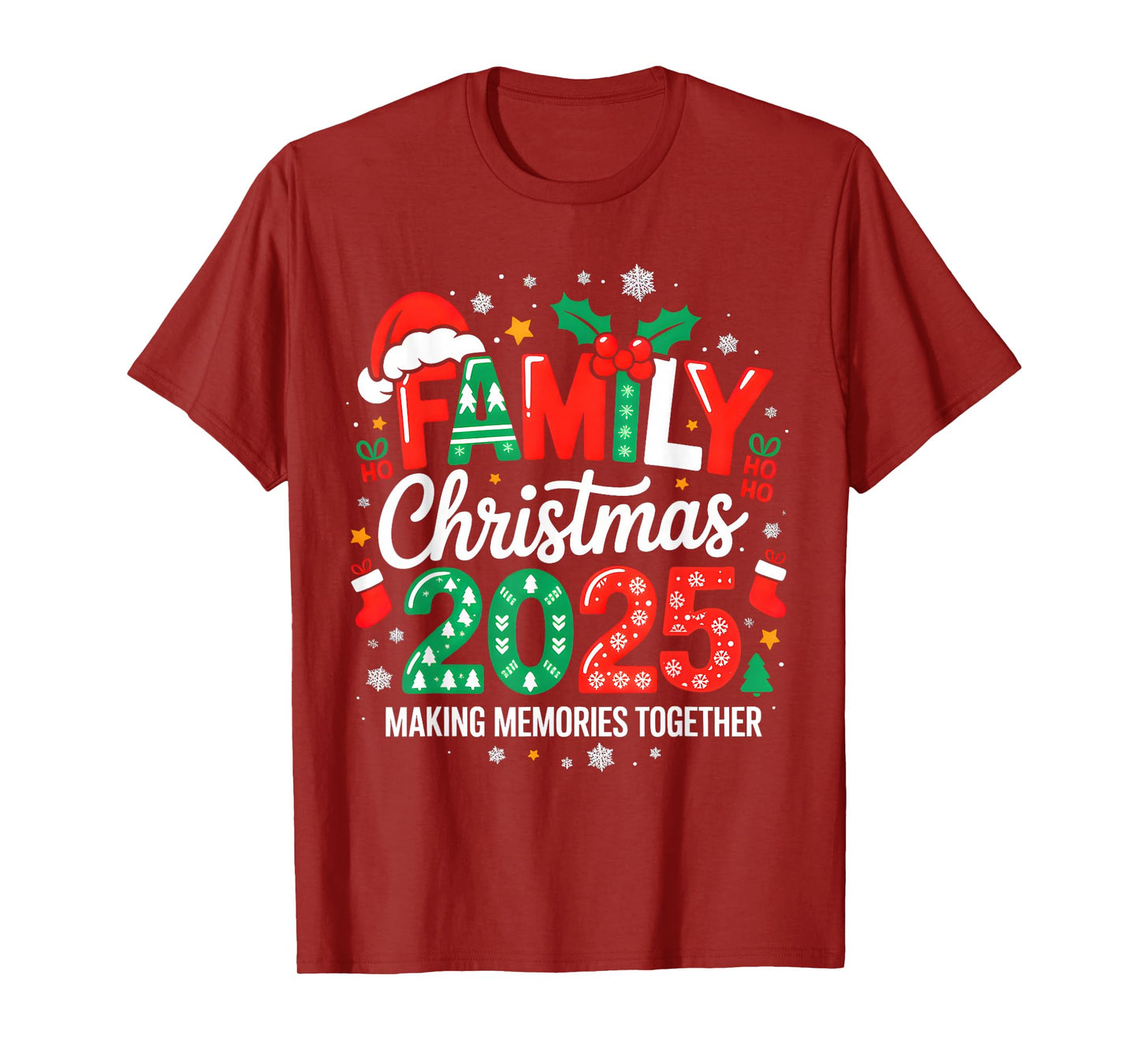 Family Christmas 2025 Squad Santa Elf Xmas Matching Costume T-Shirt