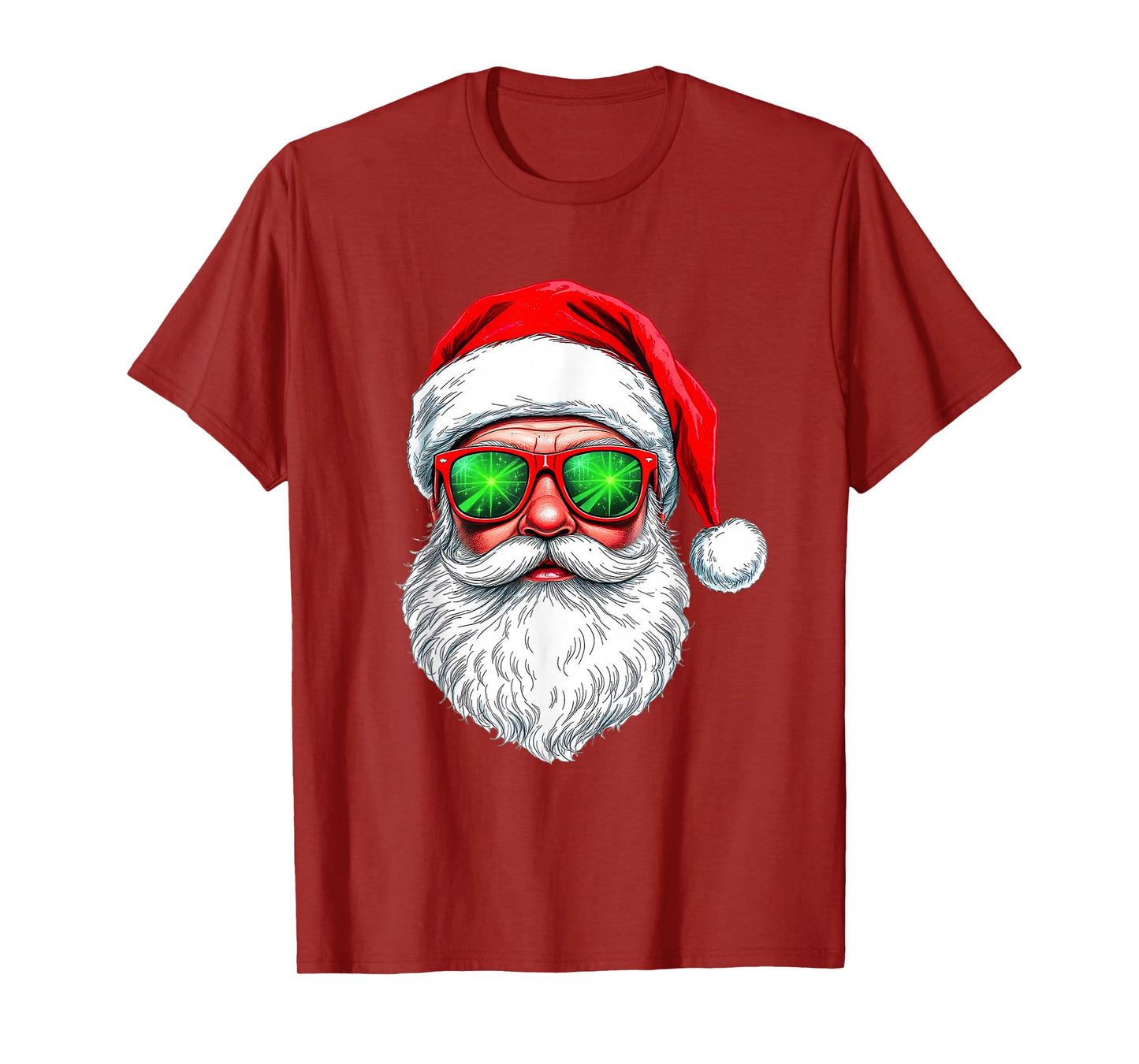 Cool Santa Claus Face Retro Sunglasses Christmas Men Boys T-Shirt