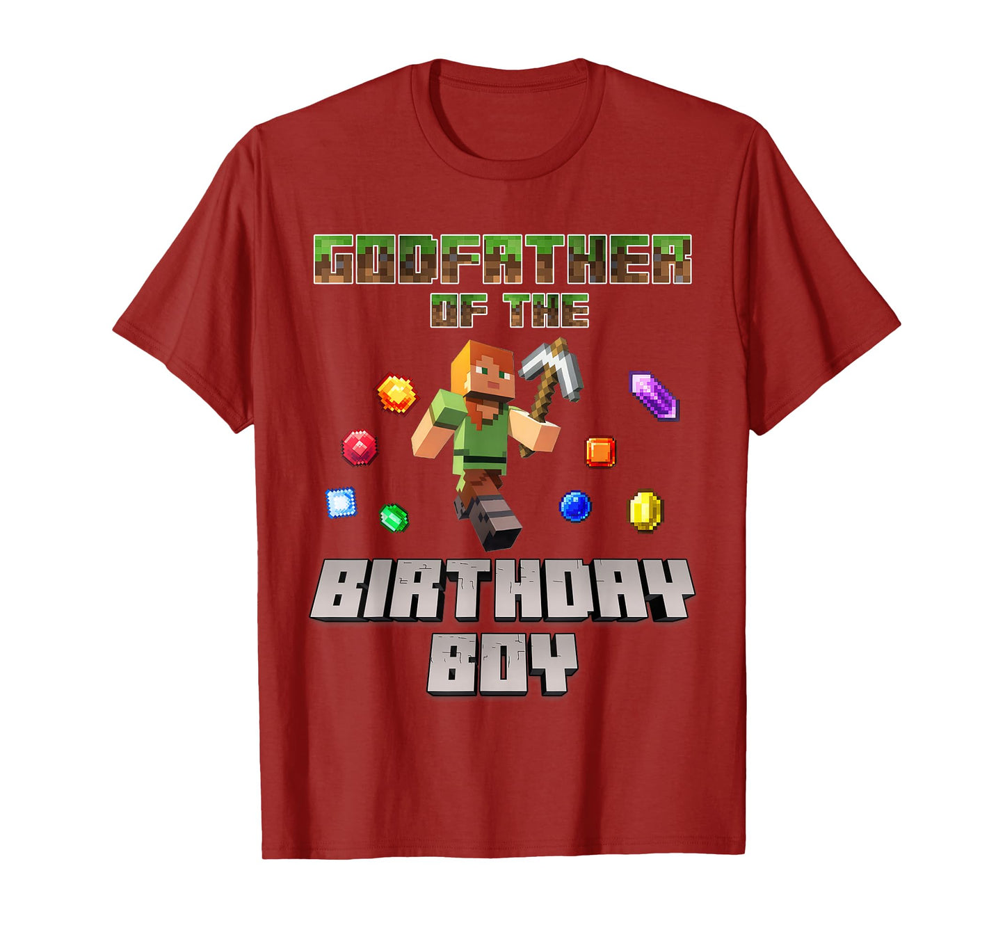 Godfather Of The Birthday Boy Video Gamer Pixel Number T-Shirt