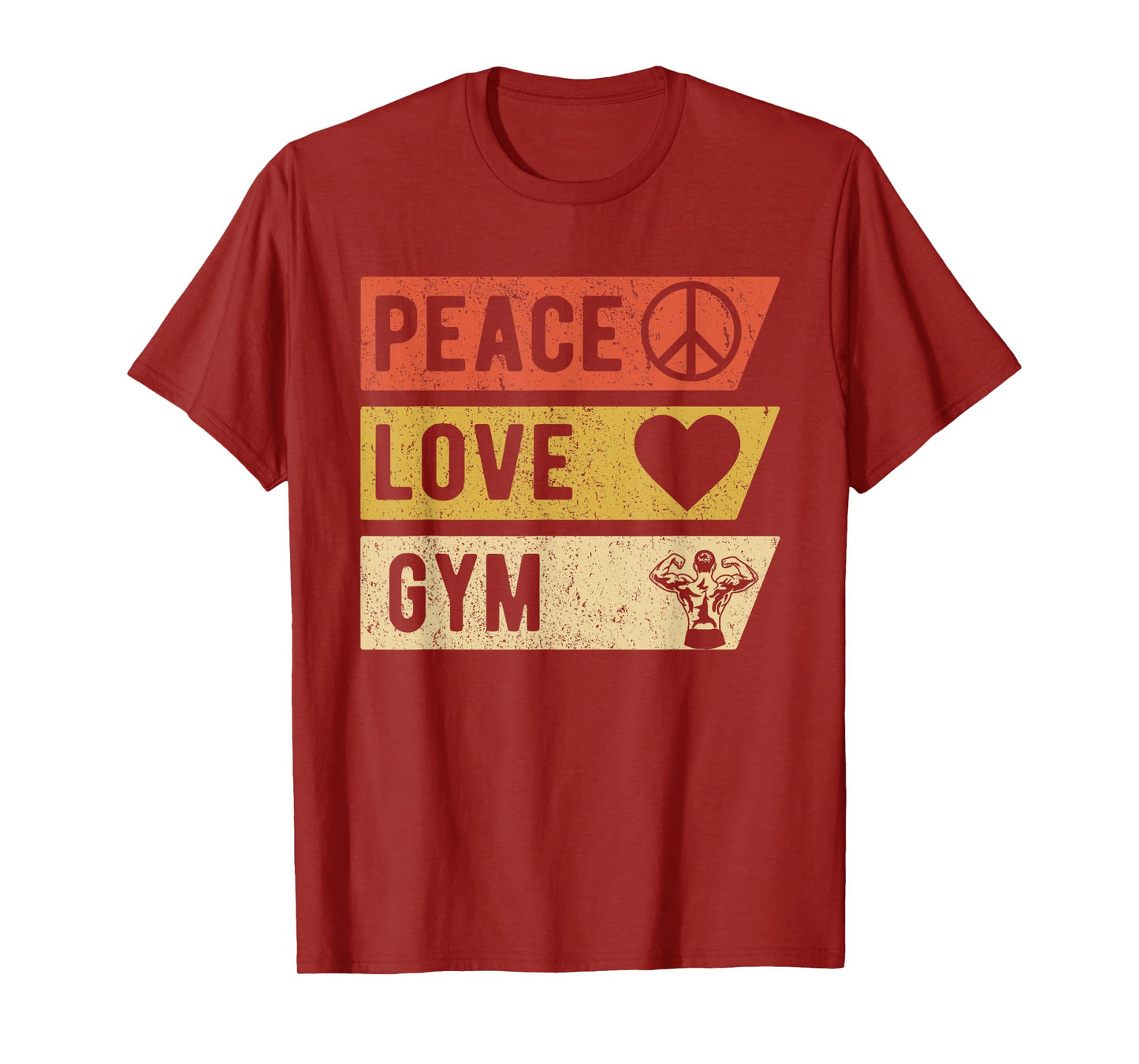 Vintage Peace Love Gym Sports Lover Player Gifts T-Shirt