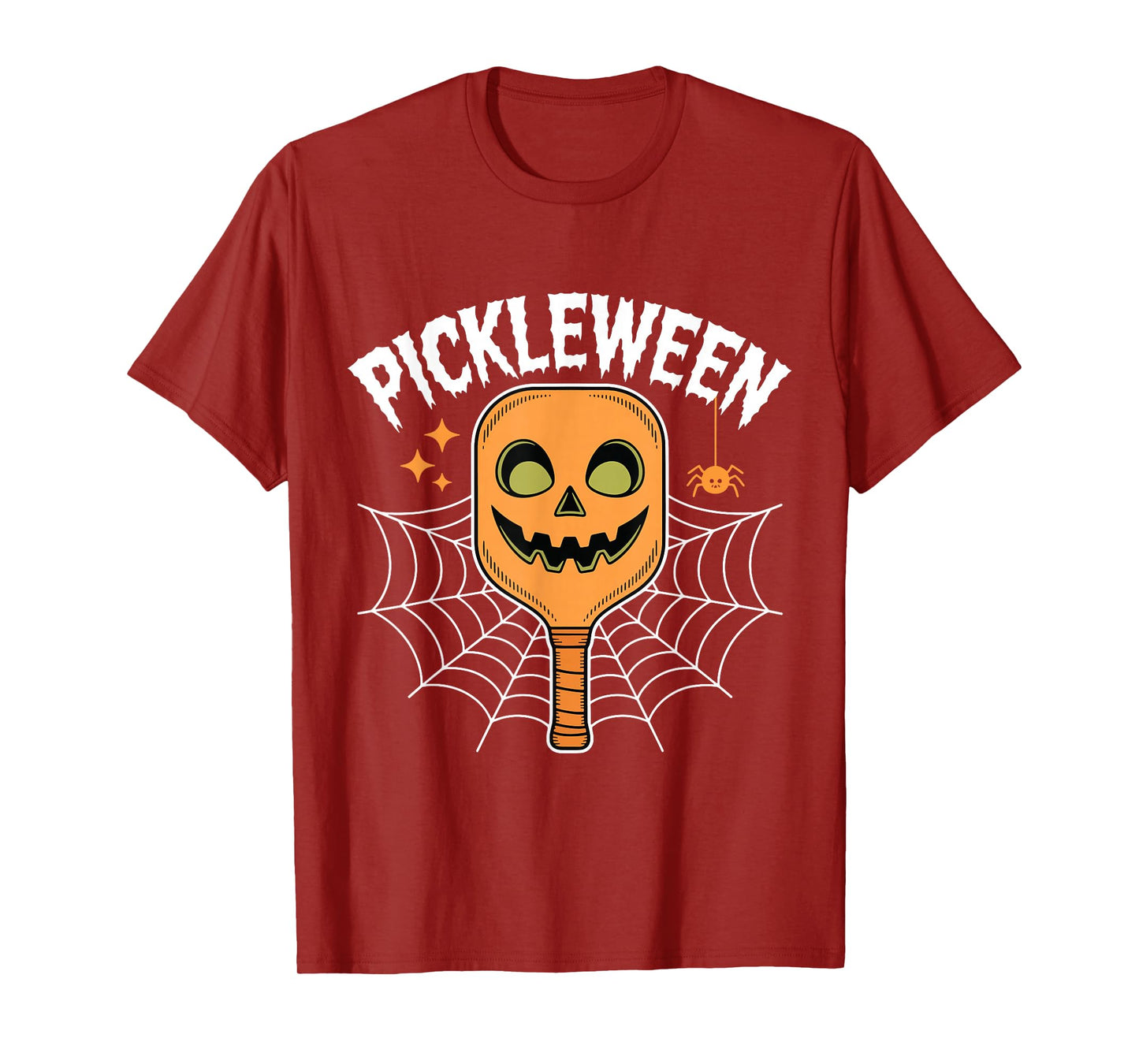 Pickleween Pumpkin Paddle Funny Pickleball Halloween T-Shirt