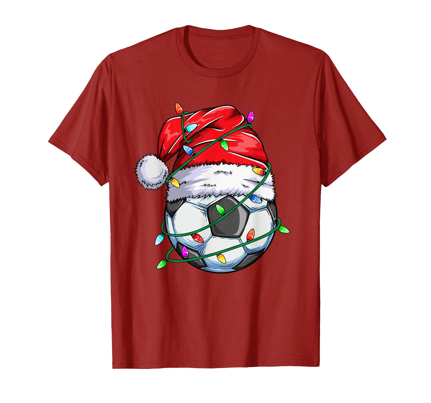 Santa Soccer Ball Sports Design- Christmas Soccer Player T-Shirt