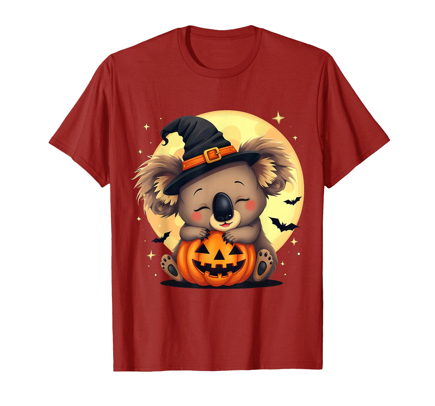 Halloween Koala Witch Hat Pumpkin Spooky T-Shirt
