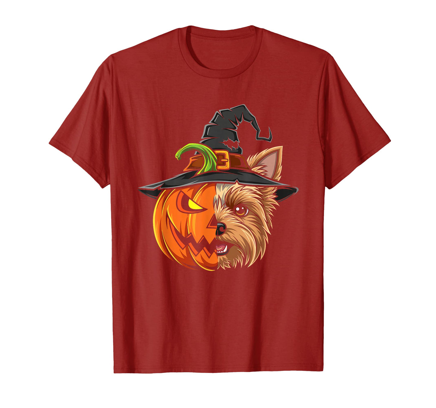 Yorkshire Terrier Pumpkin Jack O Lantern Halloween Men Women T-Shirt