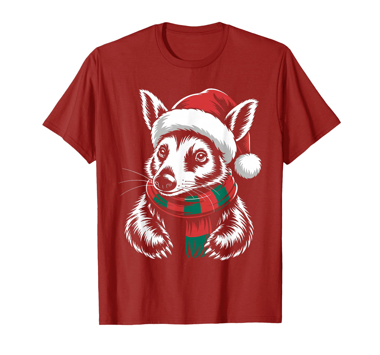 Aardvark Xmas Santa Hat Scarf Christmas Costume T-Shirt