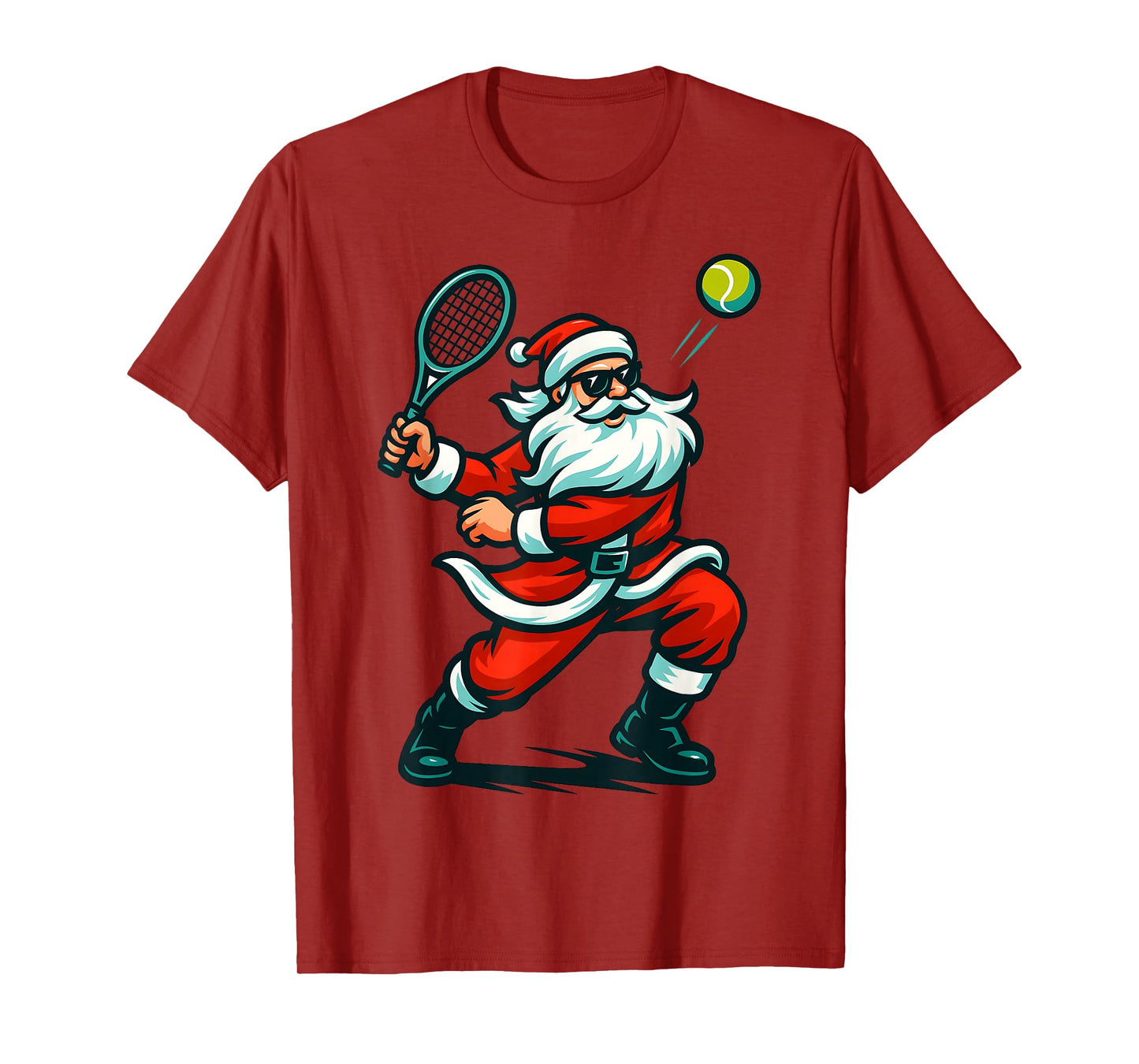 Tennis Christmas Santa Cute Xmas Boys Teen Men Women Kids T-Shirt