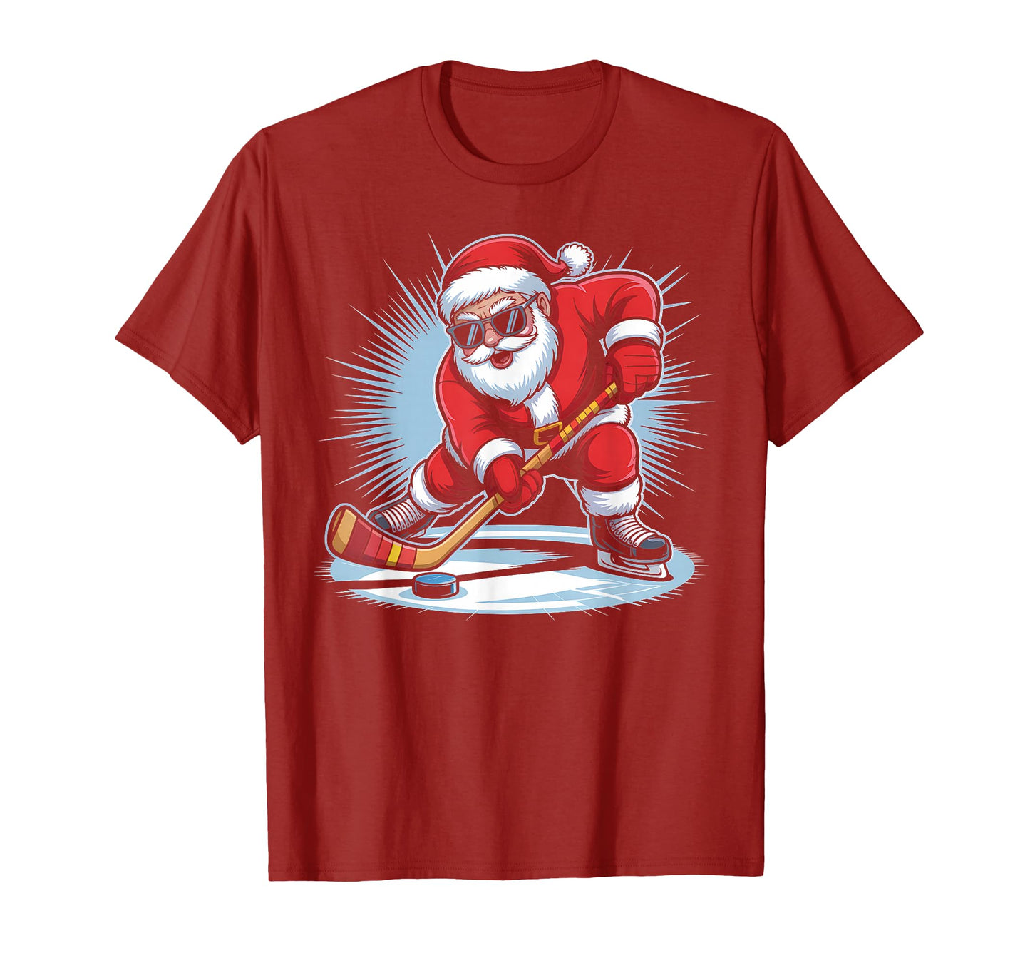 Ice Hockey Christmas Funny Santa Player Winter Sports T-Shirt