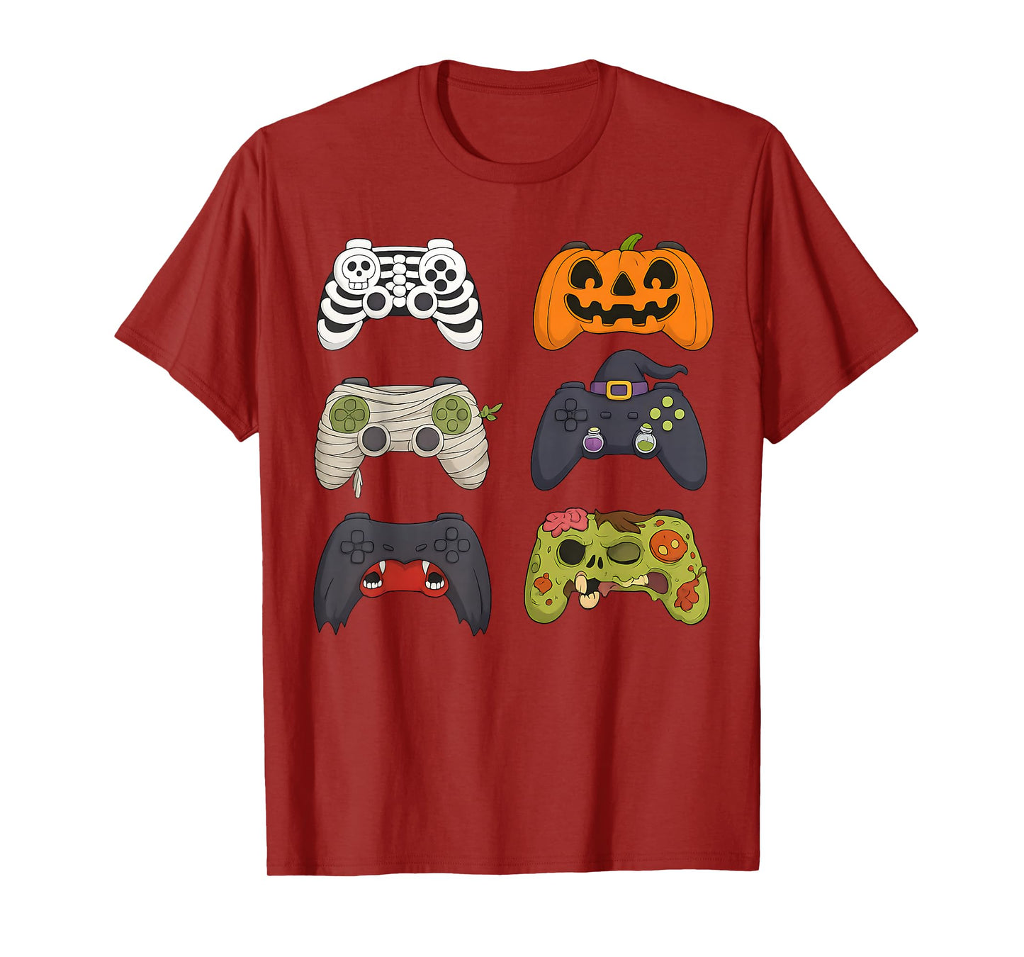 Halloween Skeleton Zombie Gaming Controllers Mummy Boys Kids T-Shirt