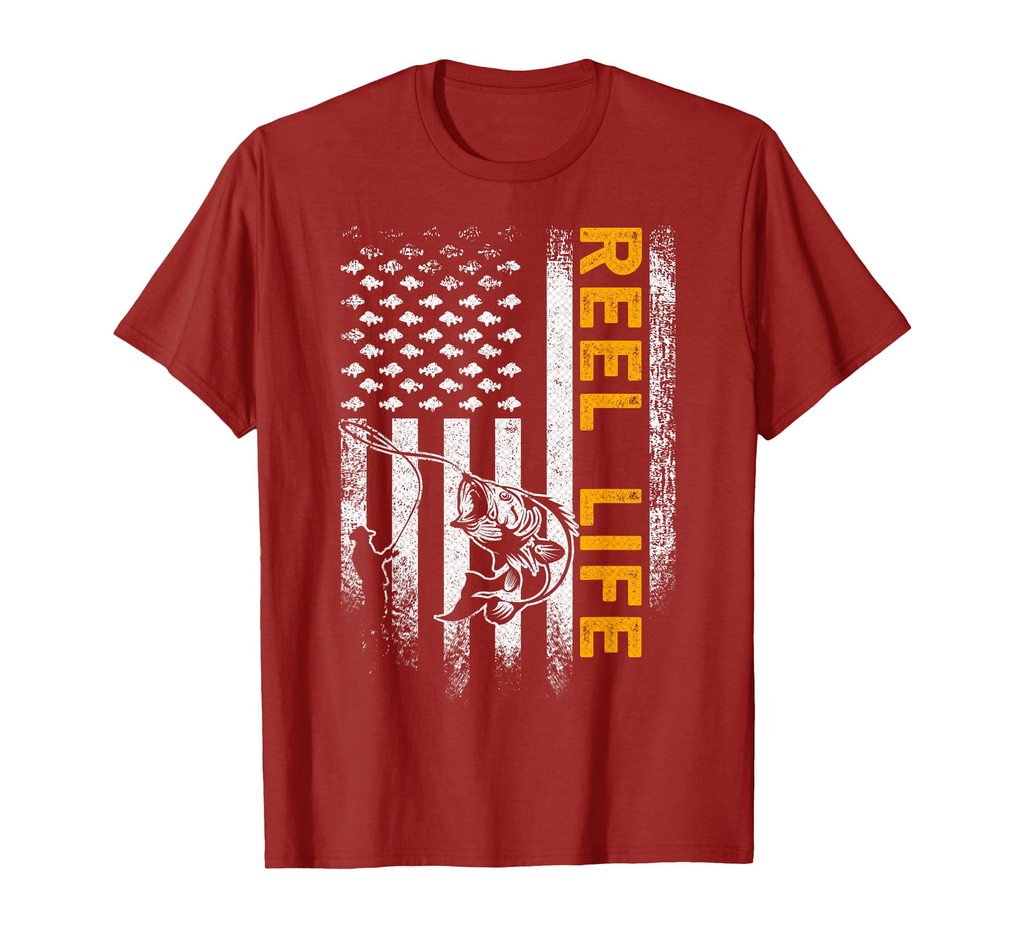Vintage USA Flag Reel Life, Fisherman, Fishing Lover T-Shirt