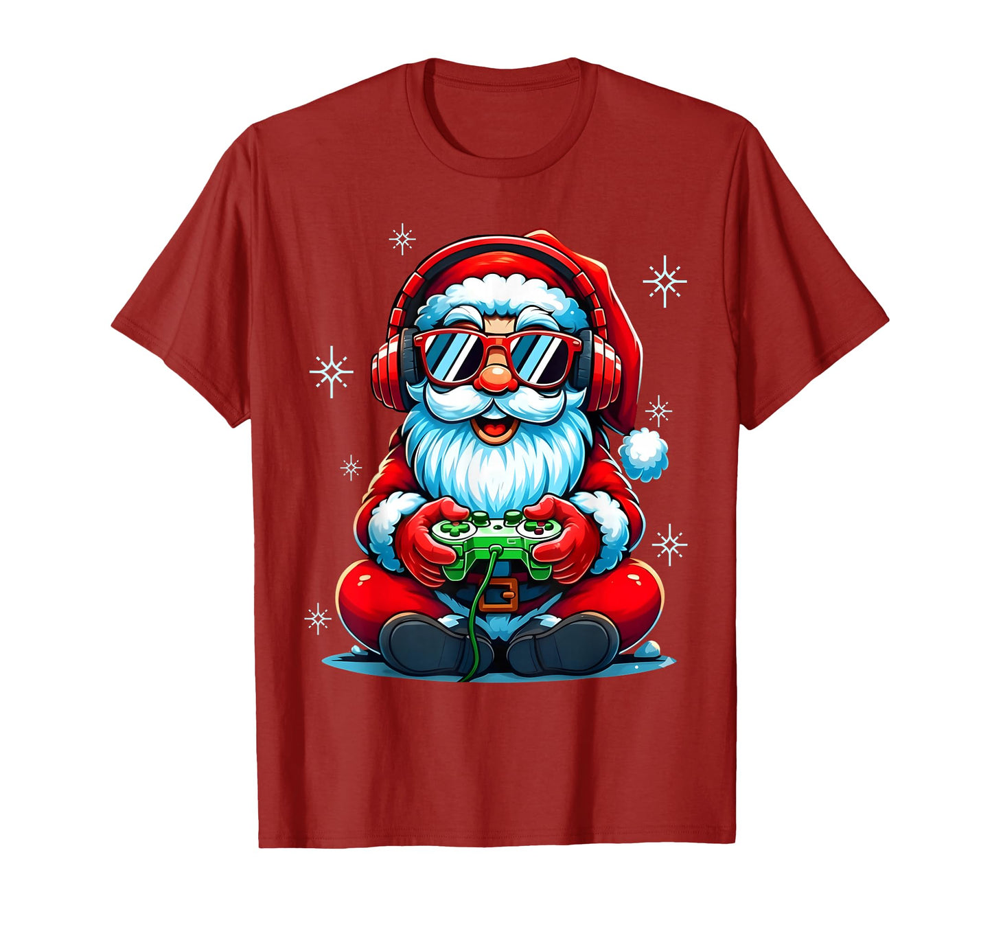 Merry Christmas Gamer Boys Mens Video Game Santa Claus T-Shirt
