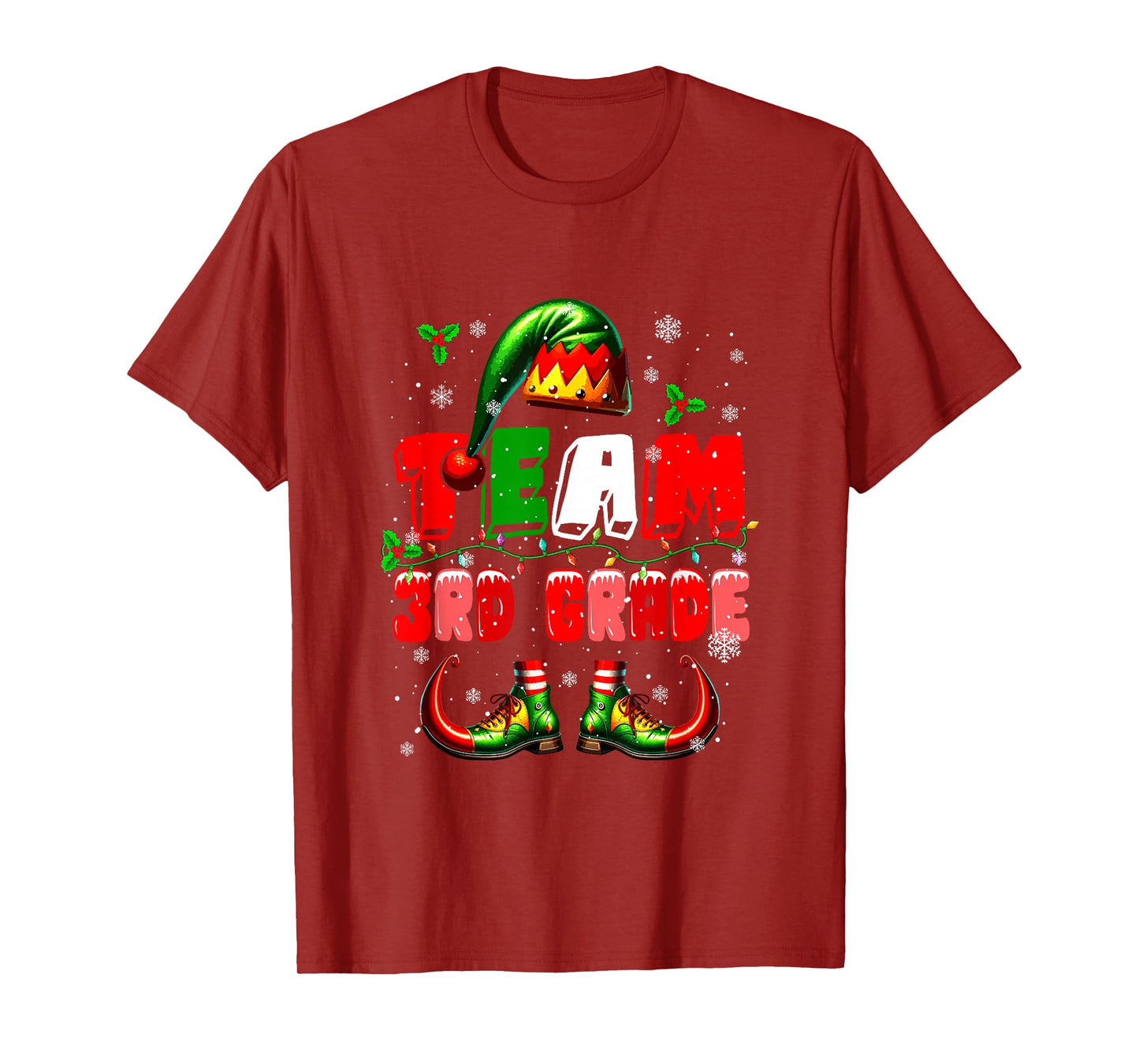 Team 3rd Grade Christmas Elf Costume Teachers Students Kids T-Shirt